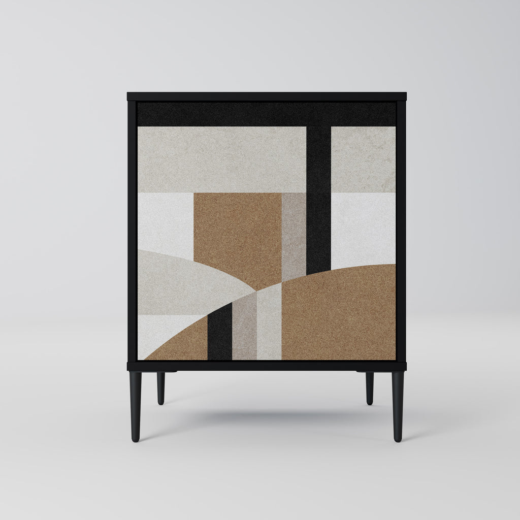 Aparador DELICATE MEMENTO de 1 puerta en acabado negro