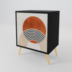 SPACE AROUND Aparador de 1 Puerta en Acabado Negro