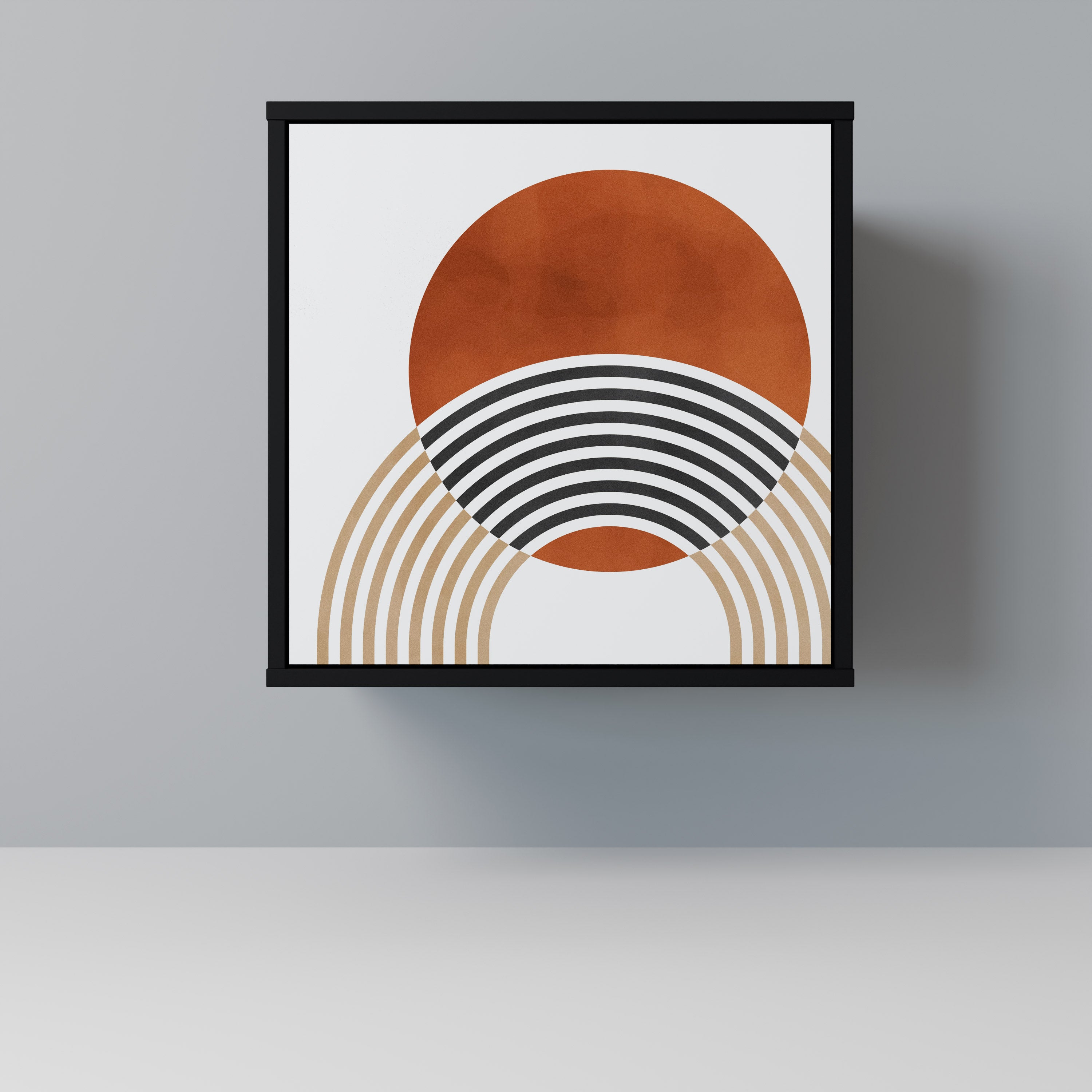 Aparador CIRCLE RHYTM de 1 puerta en acabado negro