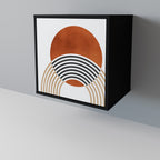 CIRCLE RHYTM 1-Door Sideboard in Black Finish