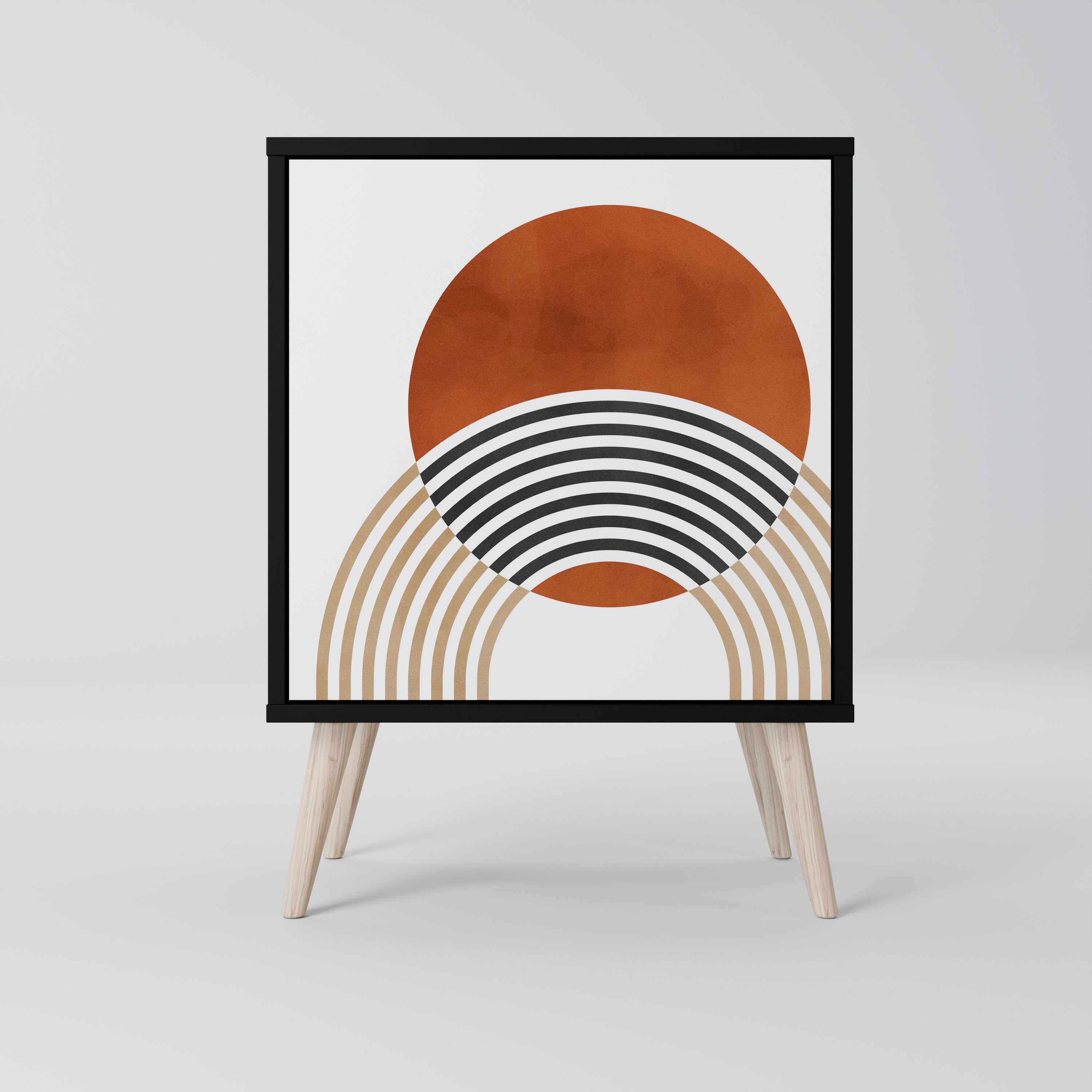 Aparador CIRCLE RHYTM de 1 puerta en acabado negro