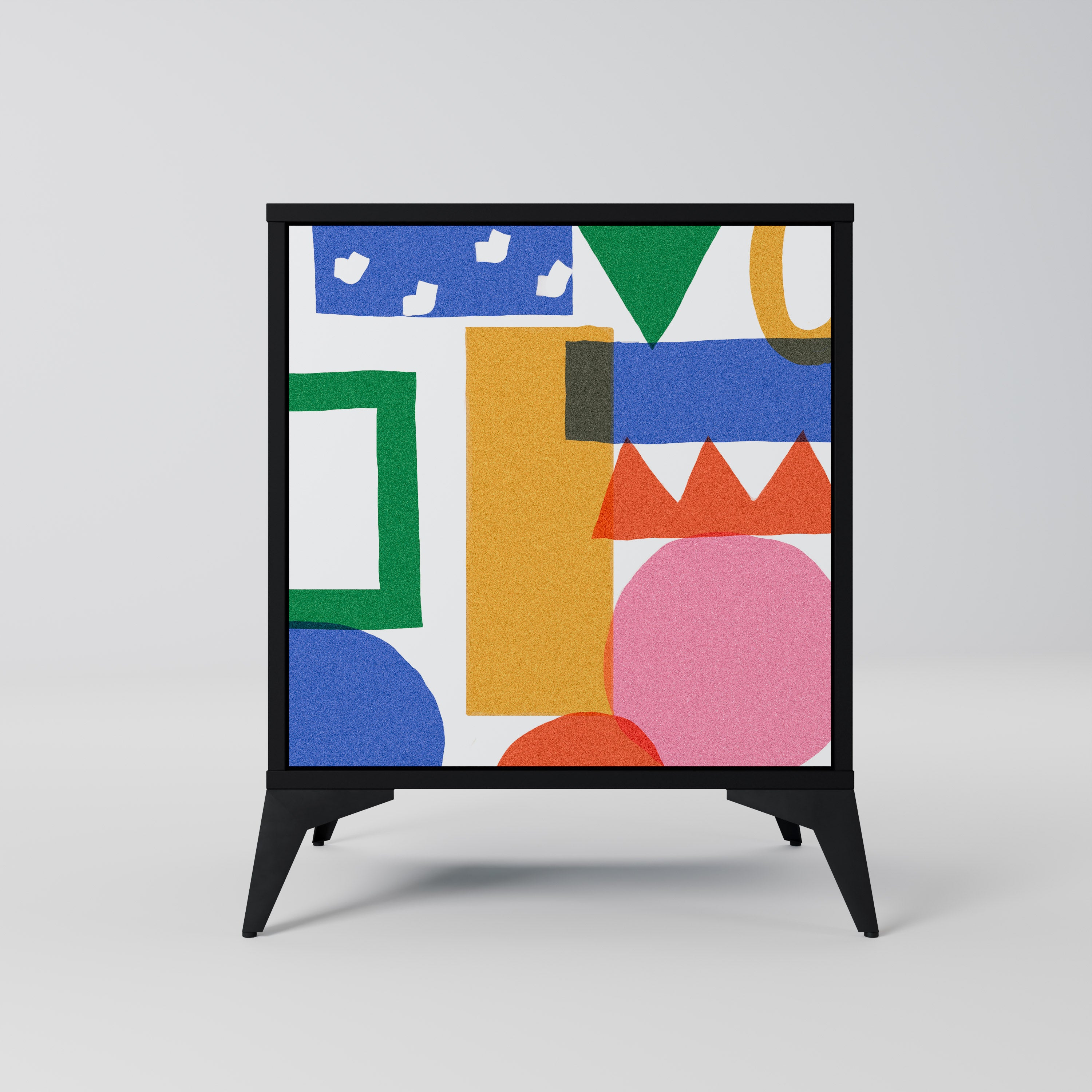 Aparador GEOMETRIC GLIMMER de 1 puerta en acabado negro