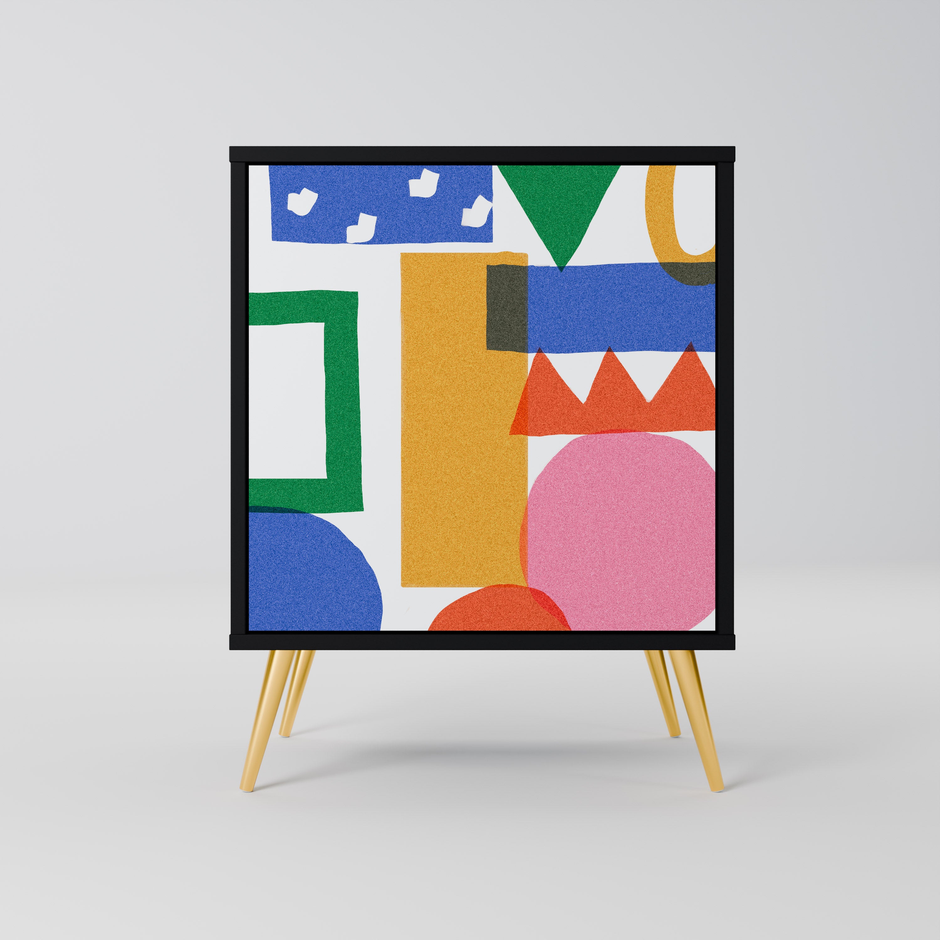 Aparador GEOMETRIC GLIMMER de 1 puerta en acabado negro