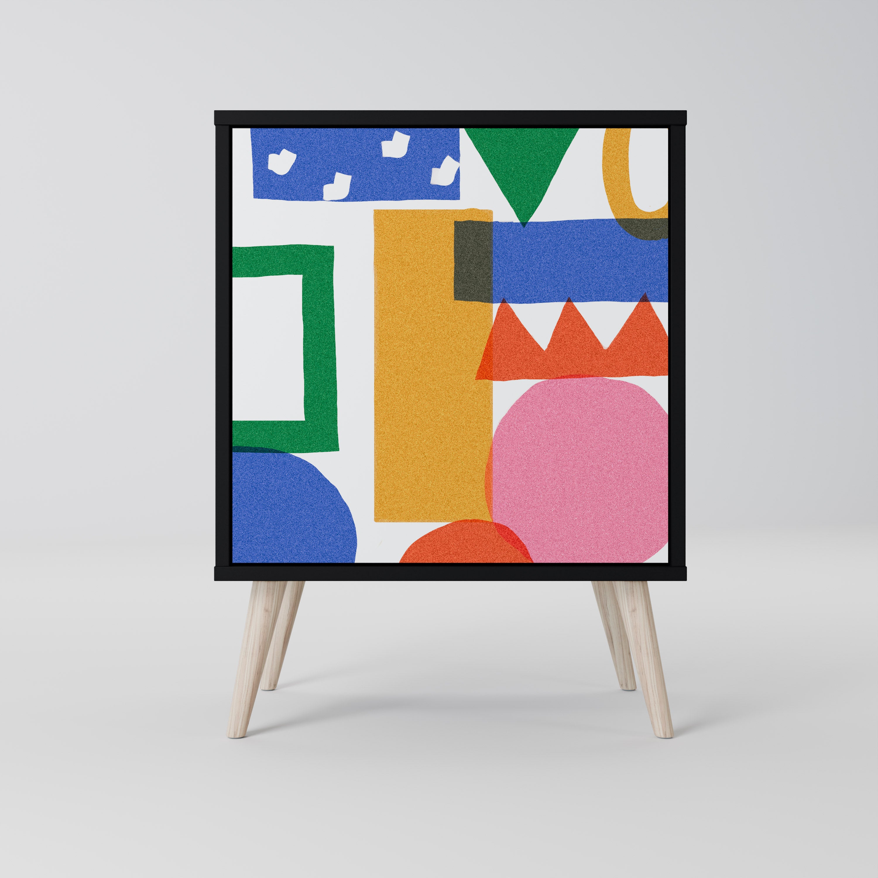 Aparador GEOMETRIC GLIMMER de 1 puerta en acabado negro