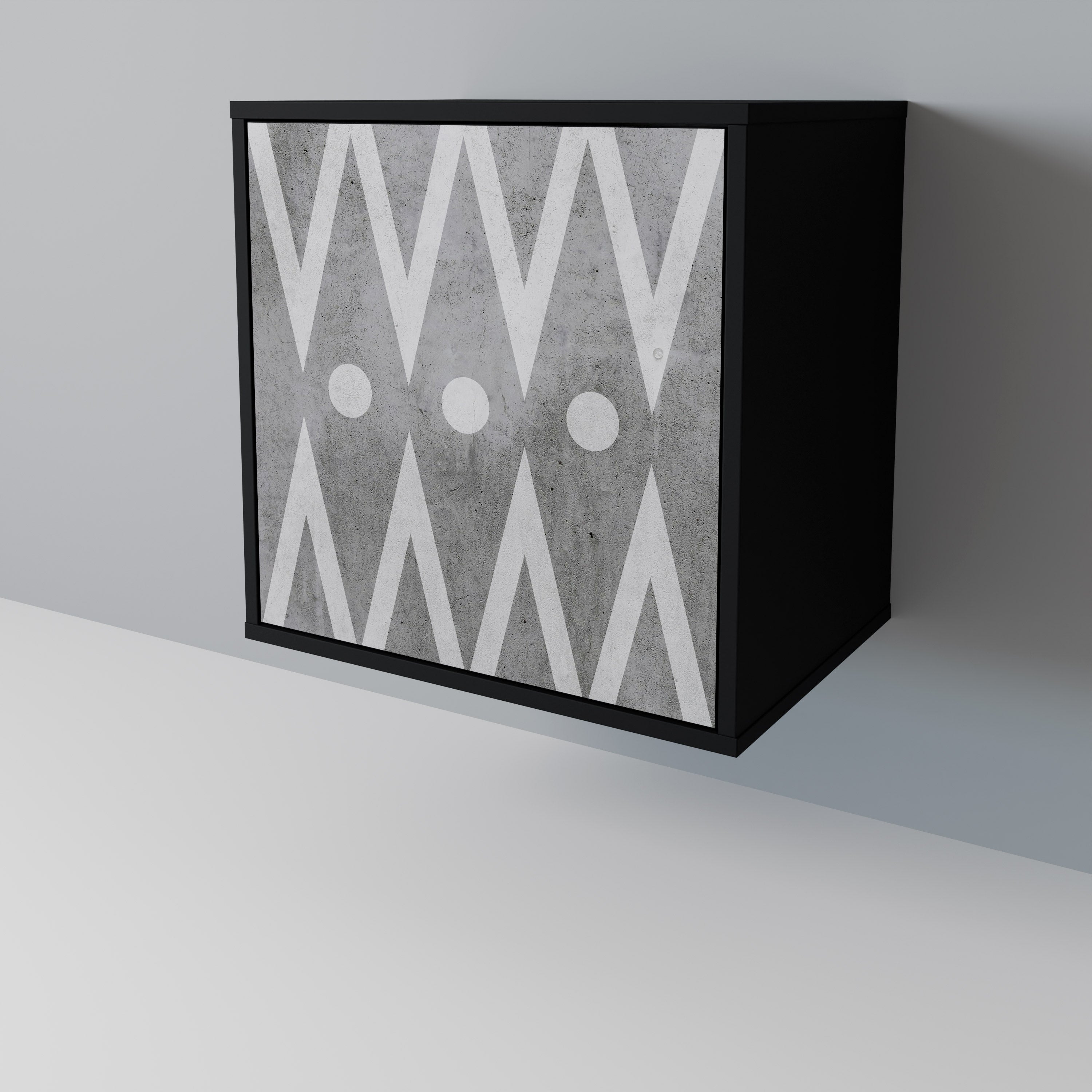 Aparador de 1 puerta Sharp Edges en acabado negro