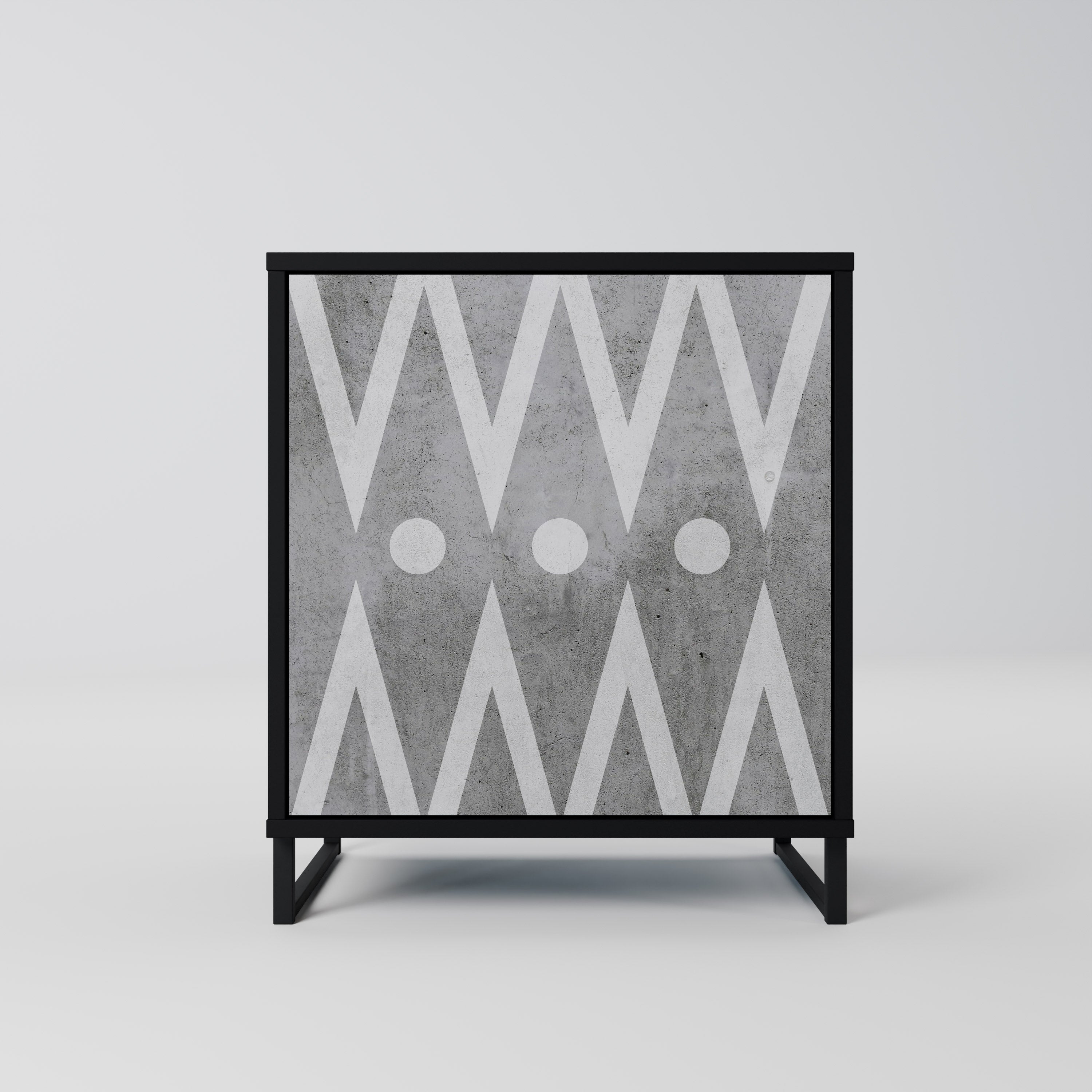 Aparador de 1 puerta Sharp Edges en acabado negro