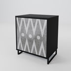 SHARP EDGES 1-Door Sideboard in Black Finish