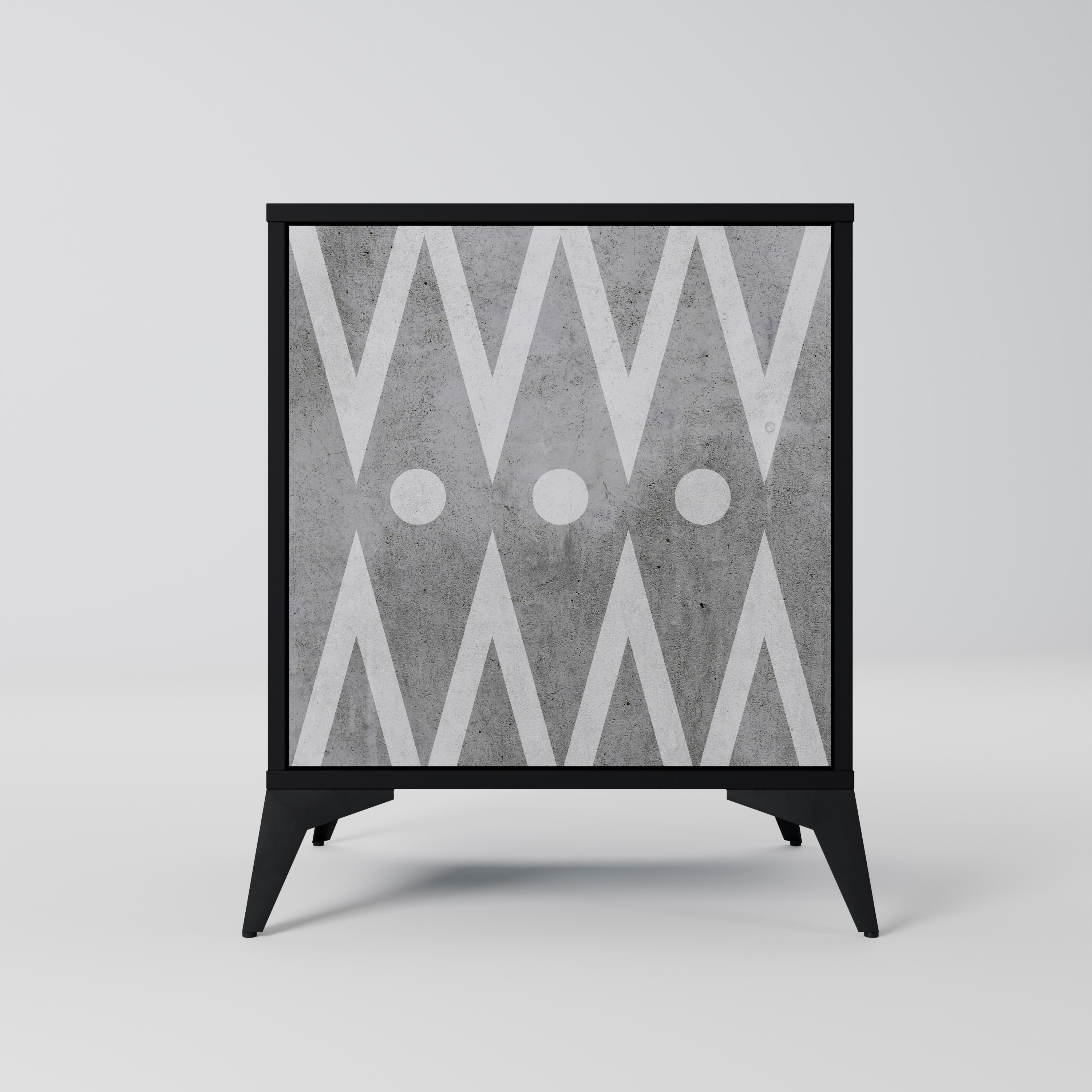 Aparador de 1 puerta Sharp Edges en acabado negro