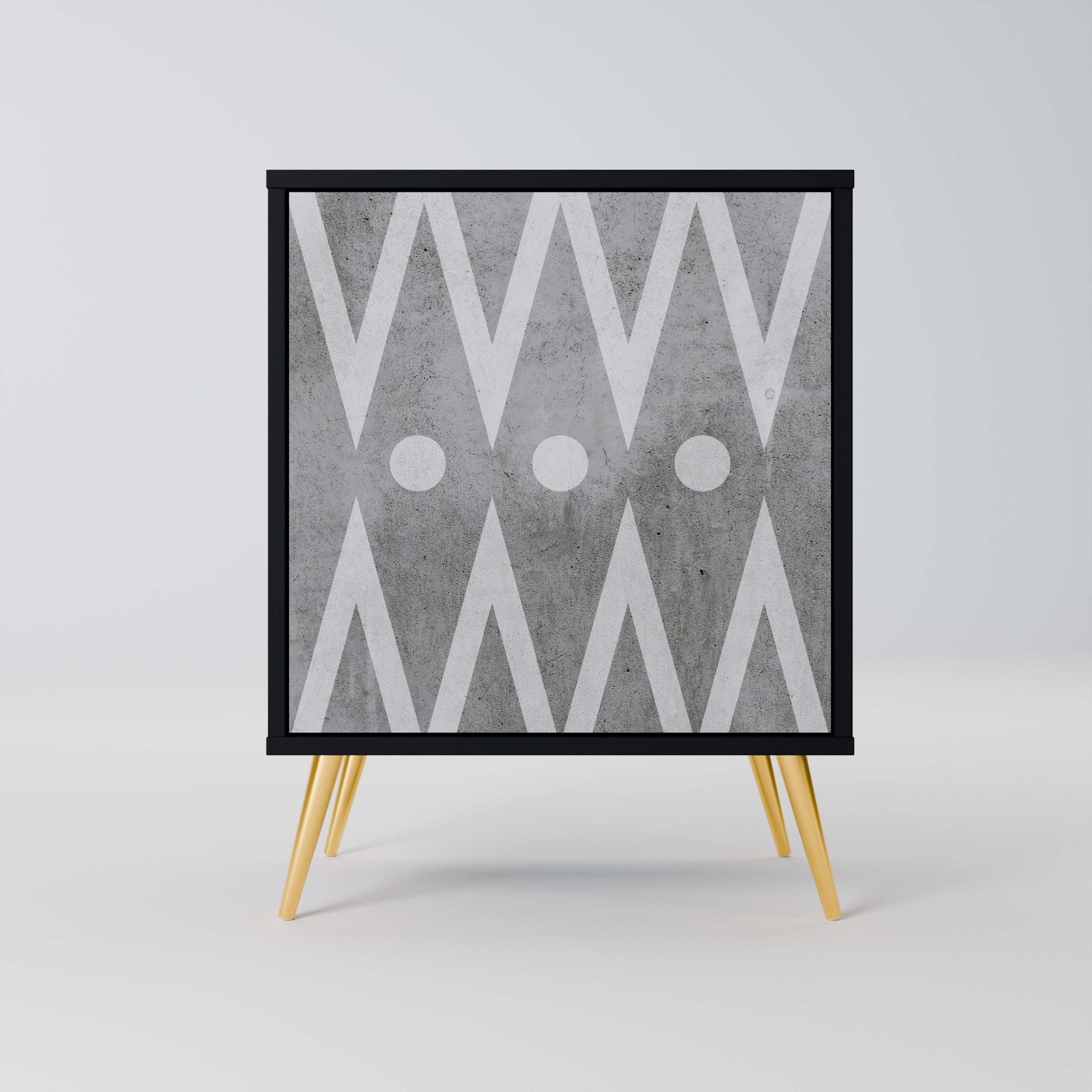 Aparador de 1 puerta Sharp Edges en acabado negro