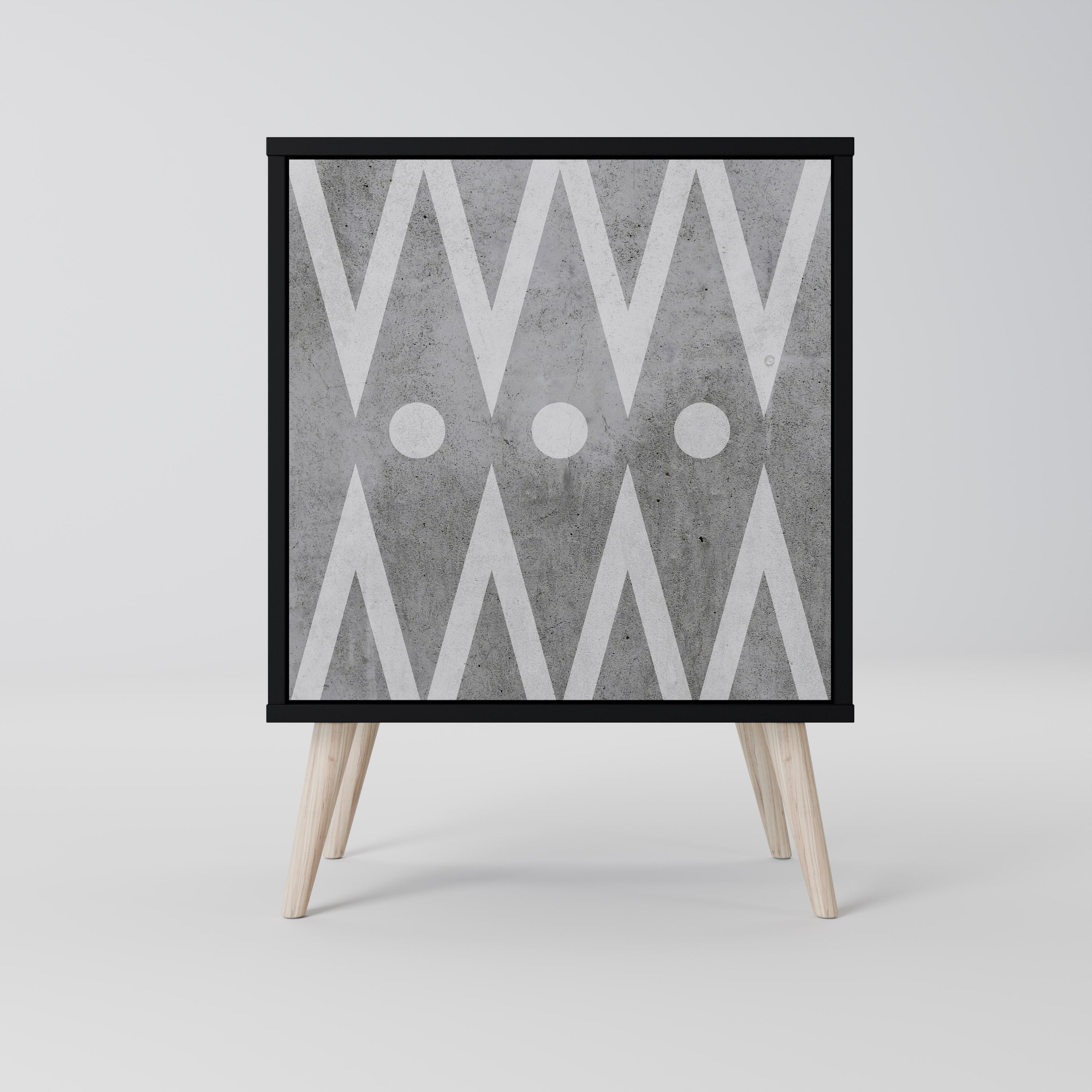 Aparador de 1 puerta Sharp Edges en acabado negro