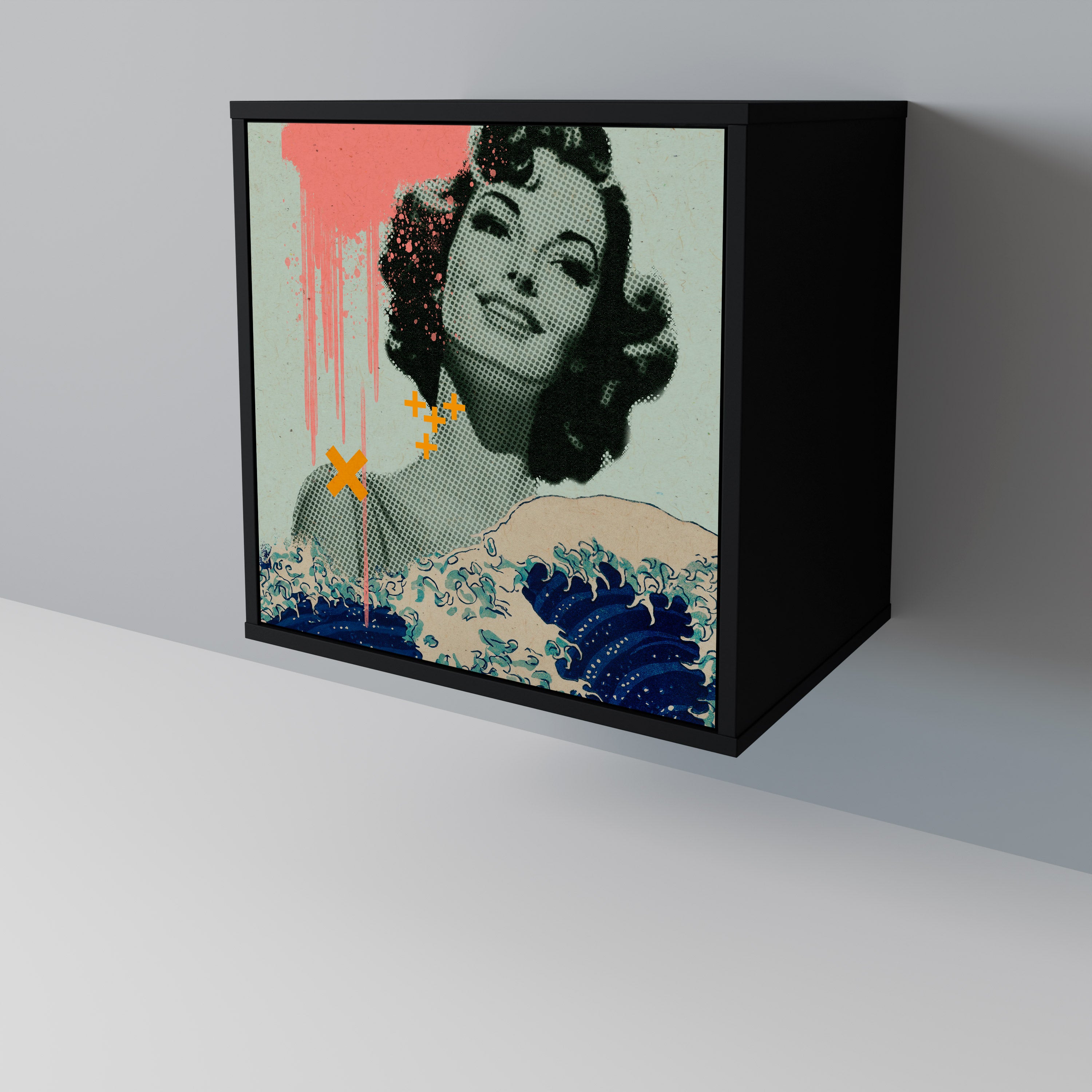 Aparador KANAGAWA BEAUTY de 1 puerta en acabado negro