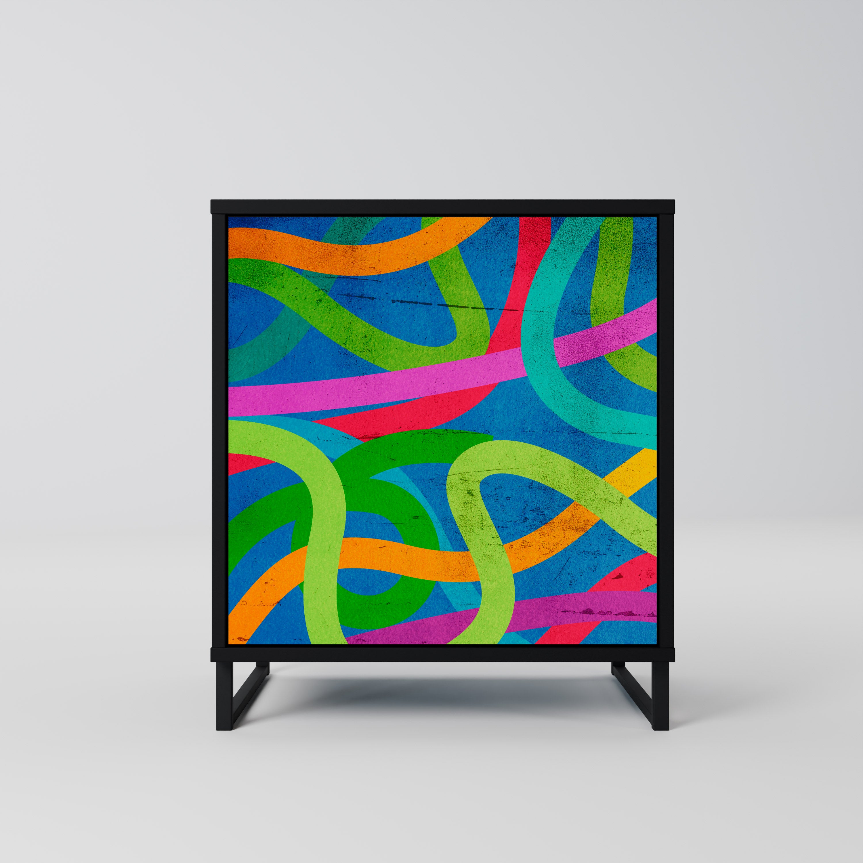 Aparador STREAMER TANGLE de 1 puerta en acabado negro