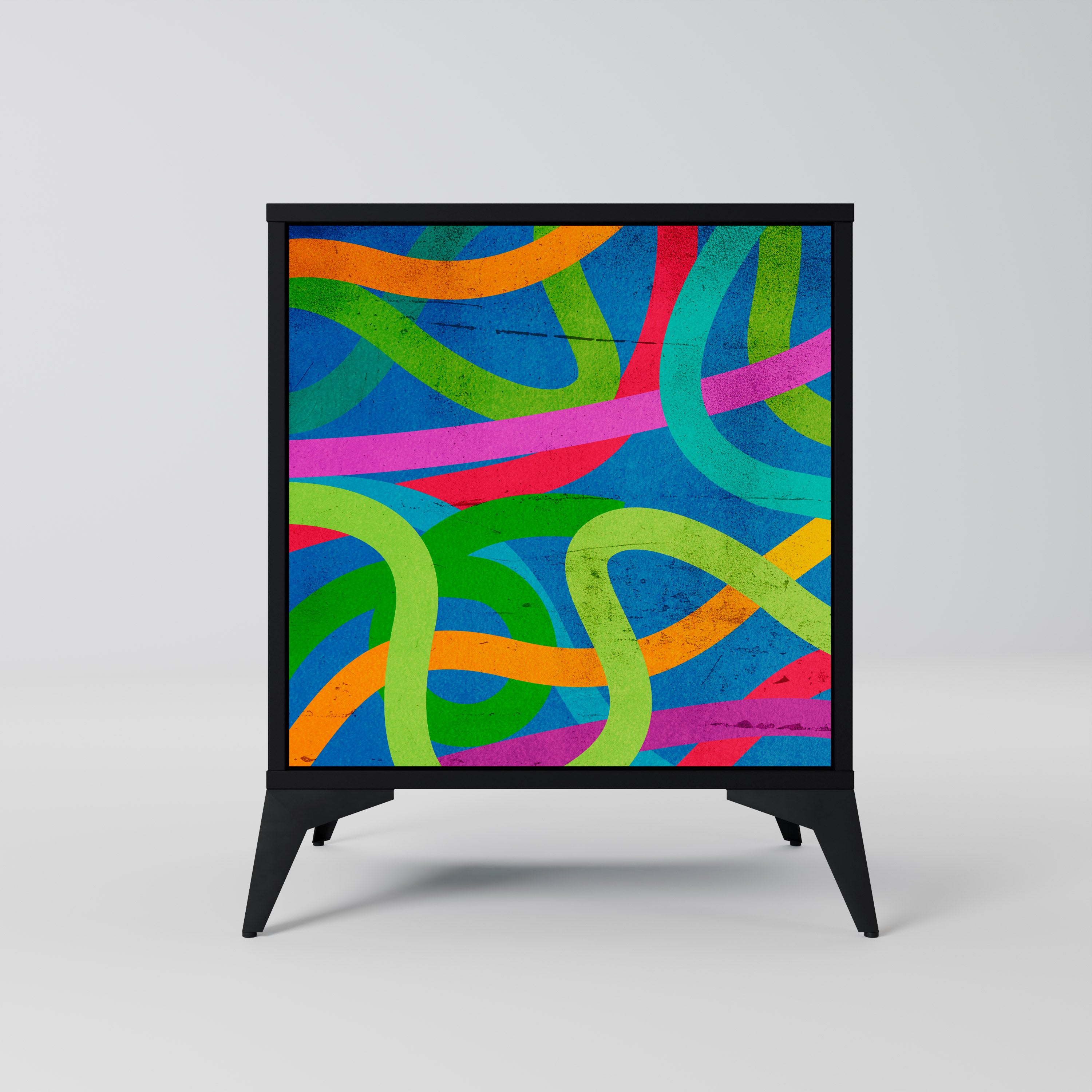 Aparador STREAMER TANGLE de 1 puerta en acabado negro