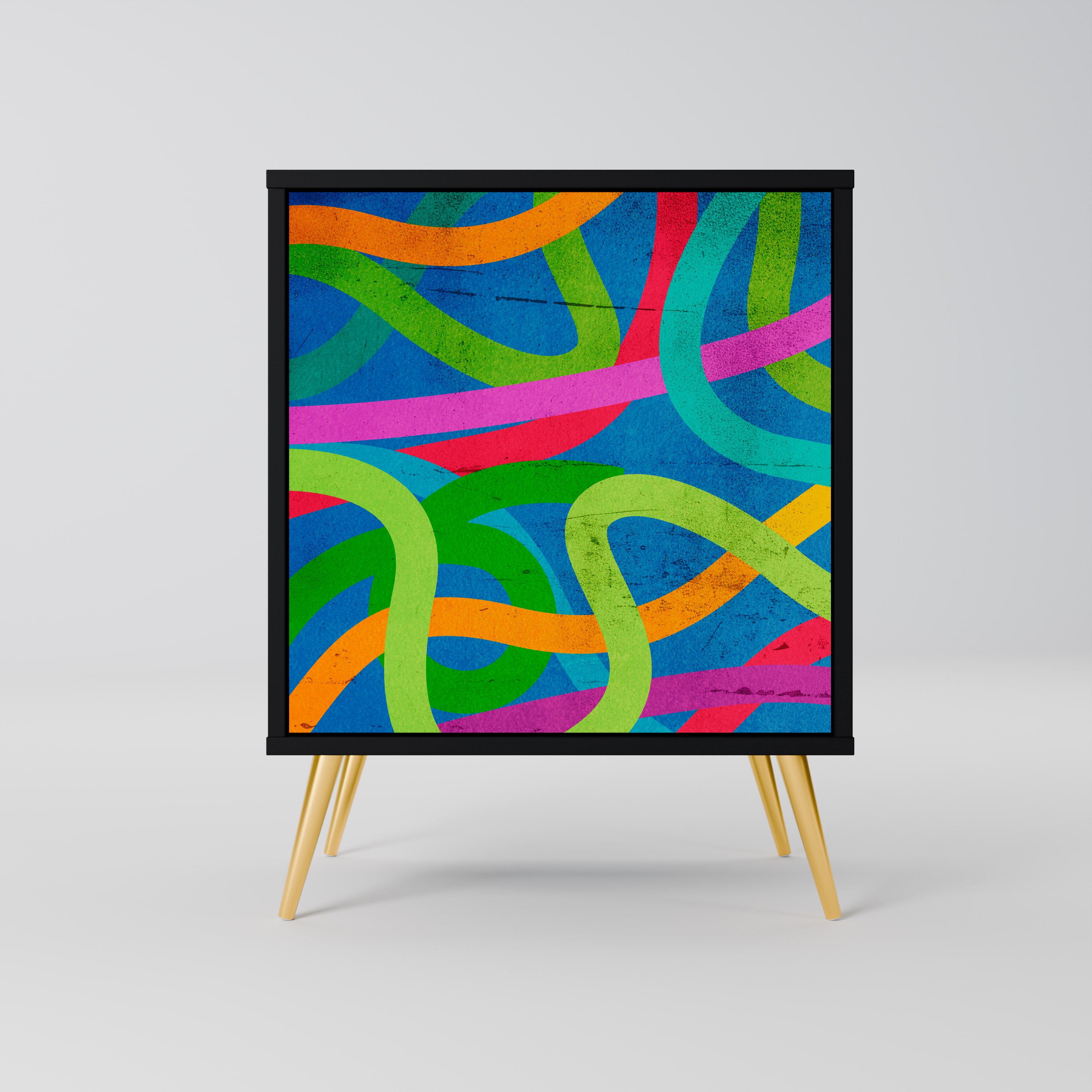 Aparador STREAMER TANGLE de 1 puerta en acabado negro