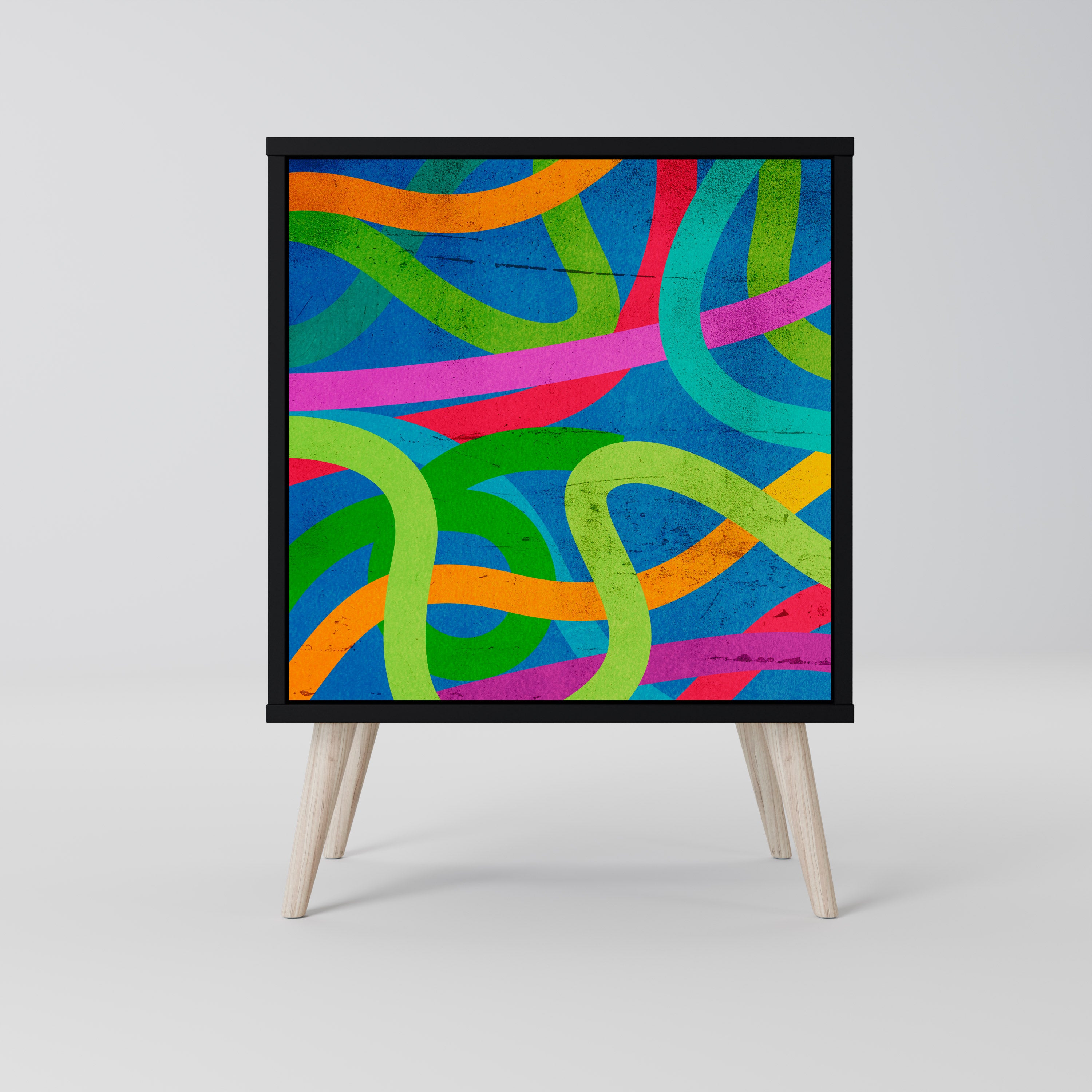 Aparador STREAMER TANGLE de 1 puerta en acabado negro