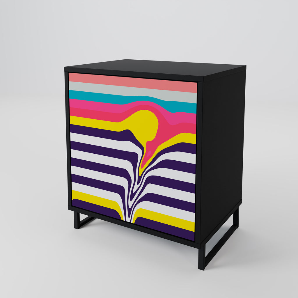 Aparador TONE COLLAPSE de 1 puerta en acabado negro