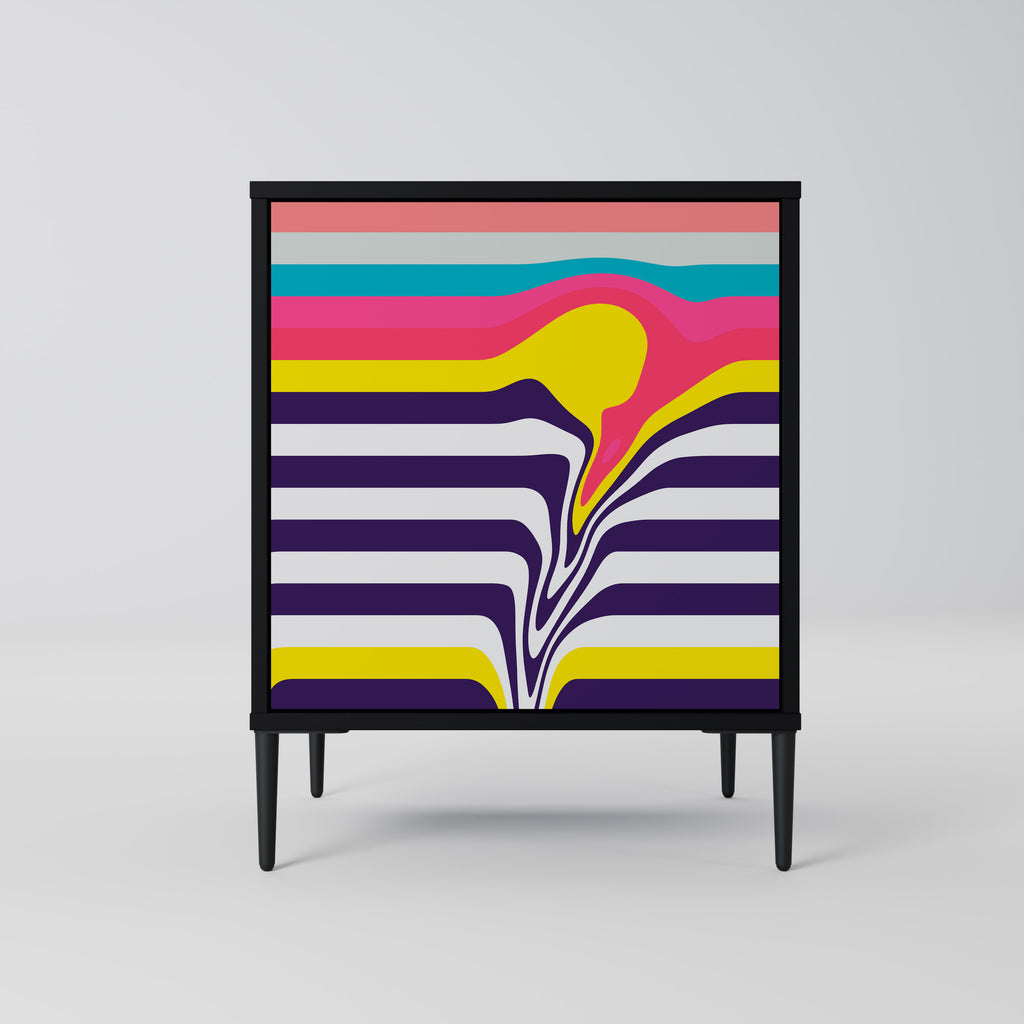 Aparador TONE COLLAPSE de 1 puerta en acabado negro