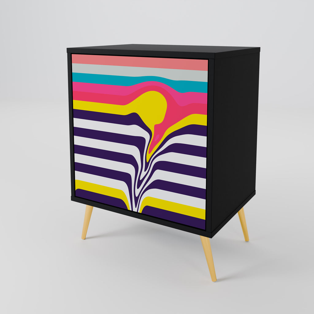 Aparador TONE COLLAPSE de 1 puerta en acabado negro