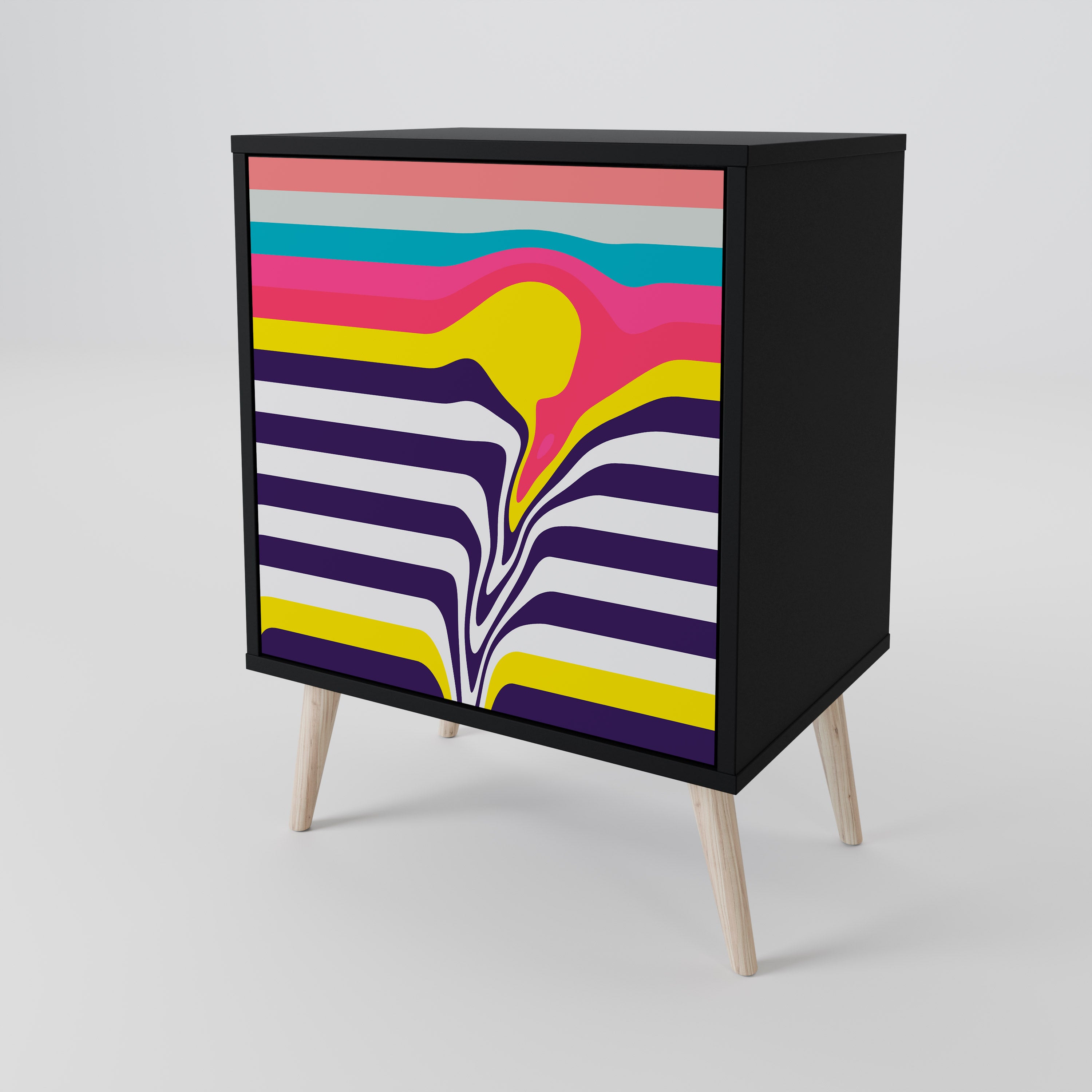 Aparador TONE COLLAPSE de 1 puerta en acabado negro