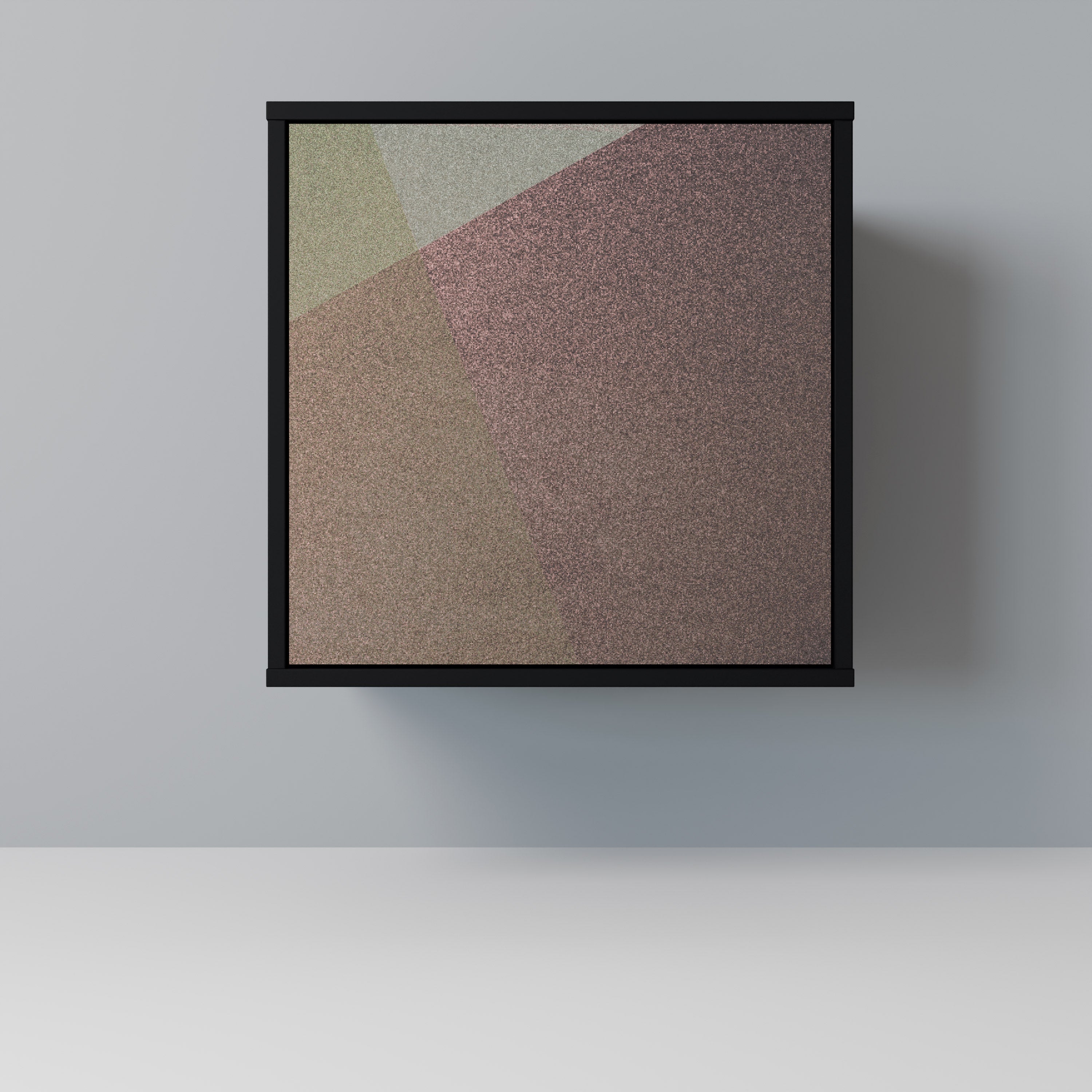 BEIGE GEOMETRY 1-Door Sideboard in Black Finish