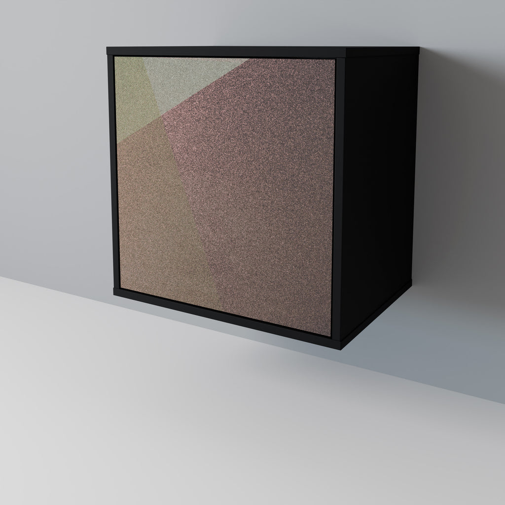 BEIGE GEOMETRY 1-Door Sideboard in Black Finish