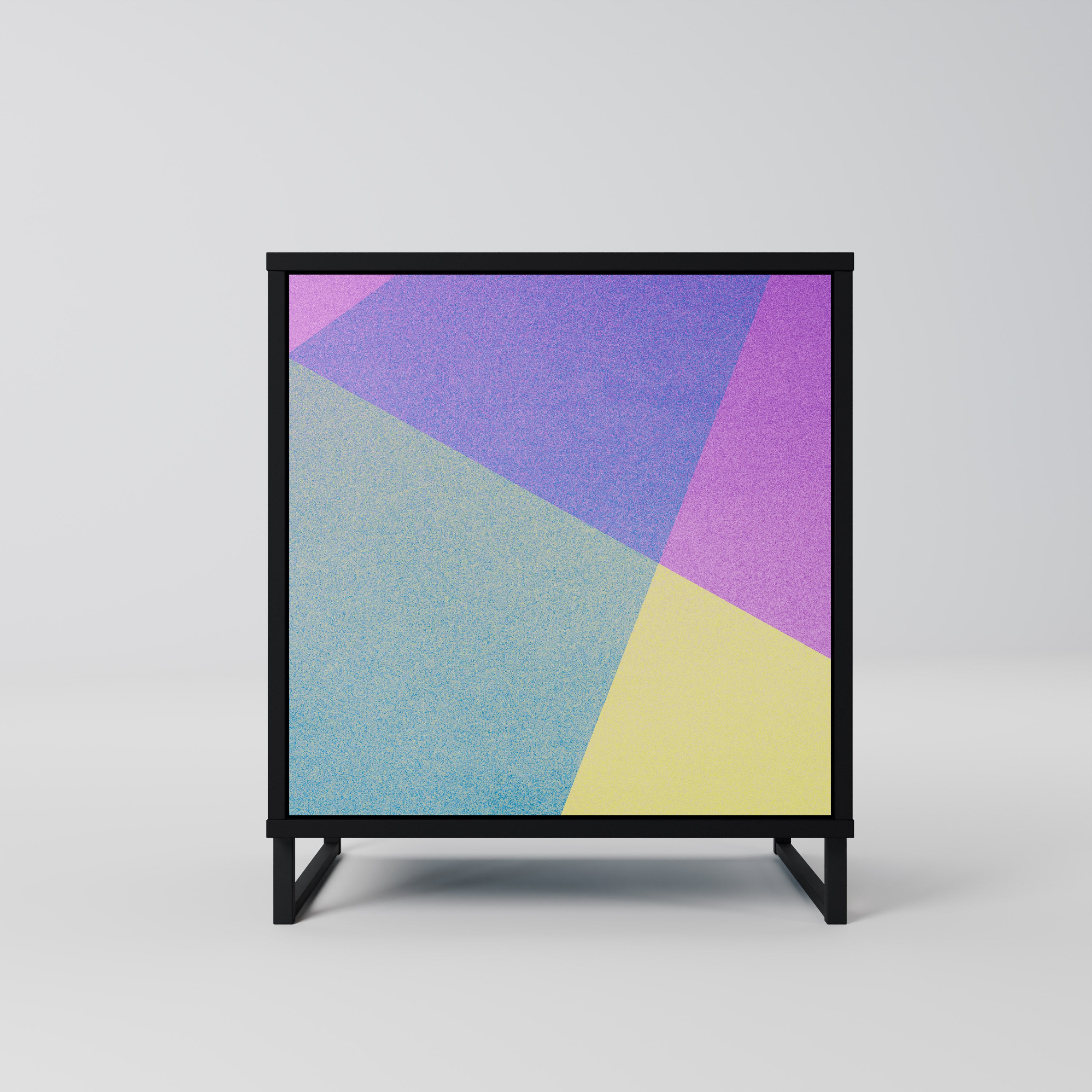 BRIGHT GEOMETRY 1-Door Sideboard in Black Finish