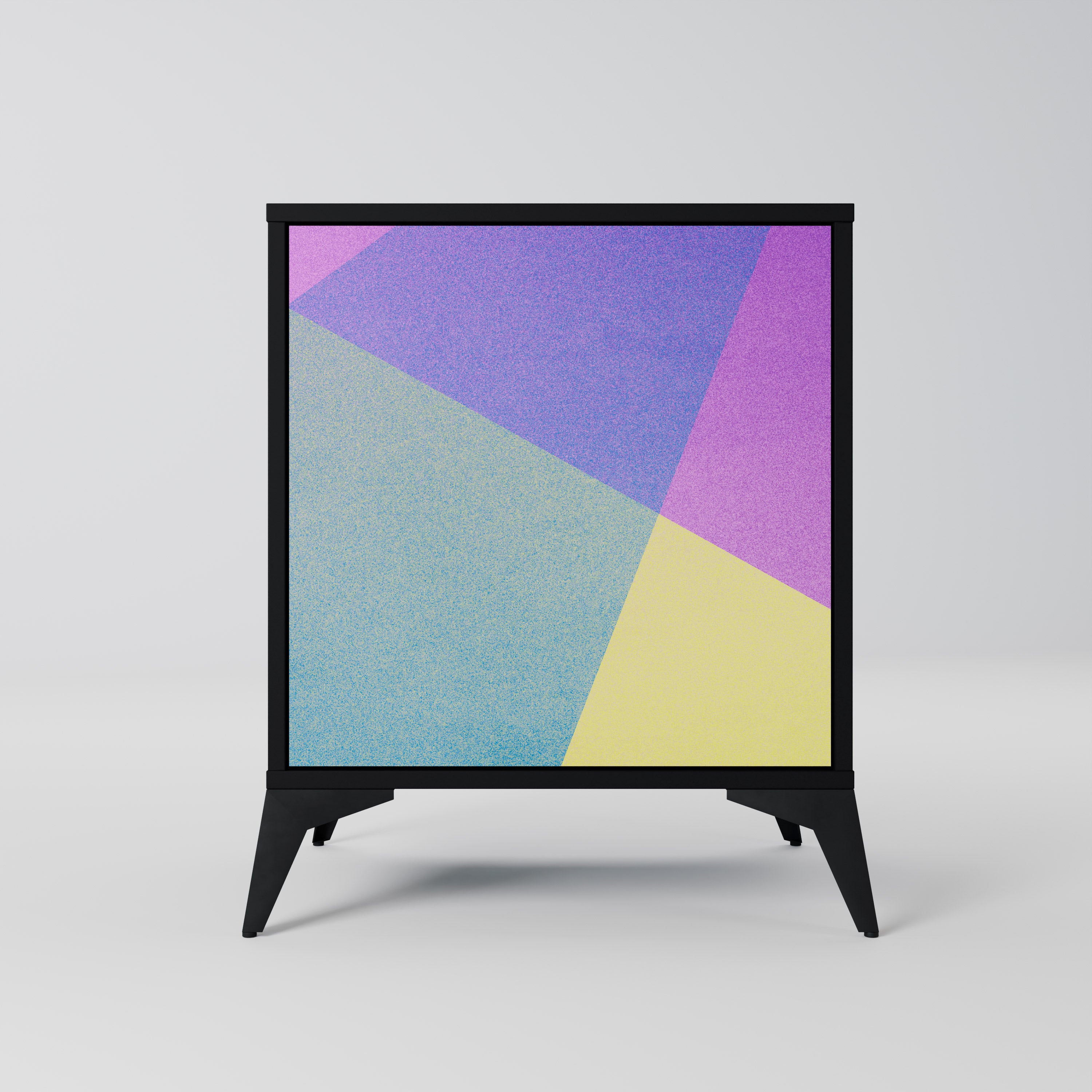 BRIGHT GEOMETRY 1-Door Sideboard in Black Finish