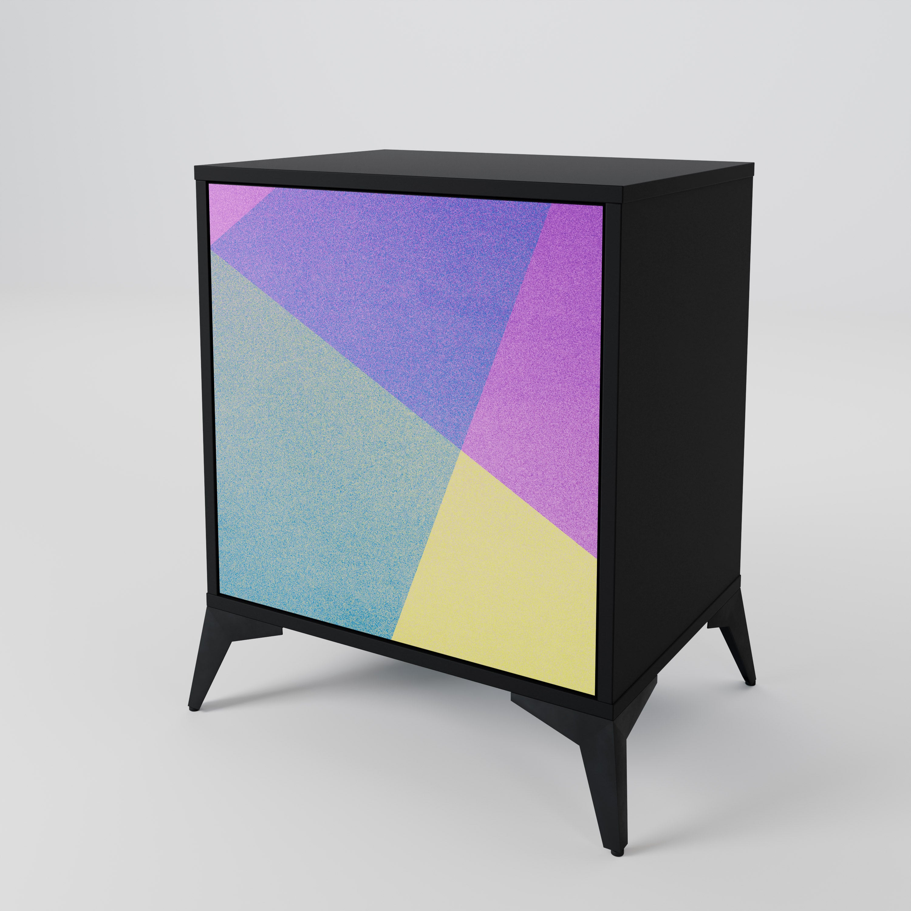 BRIGHT GEOMETRY 1-Door Sideboard in Black Finish