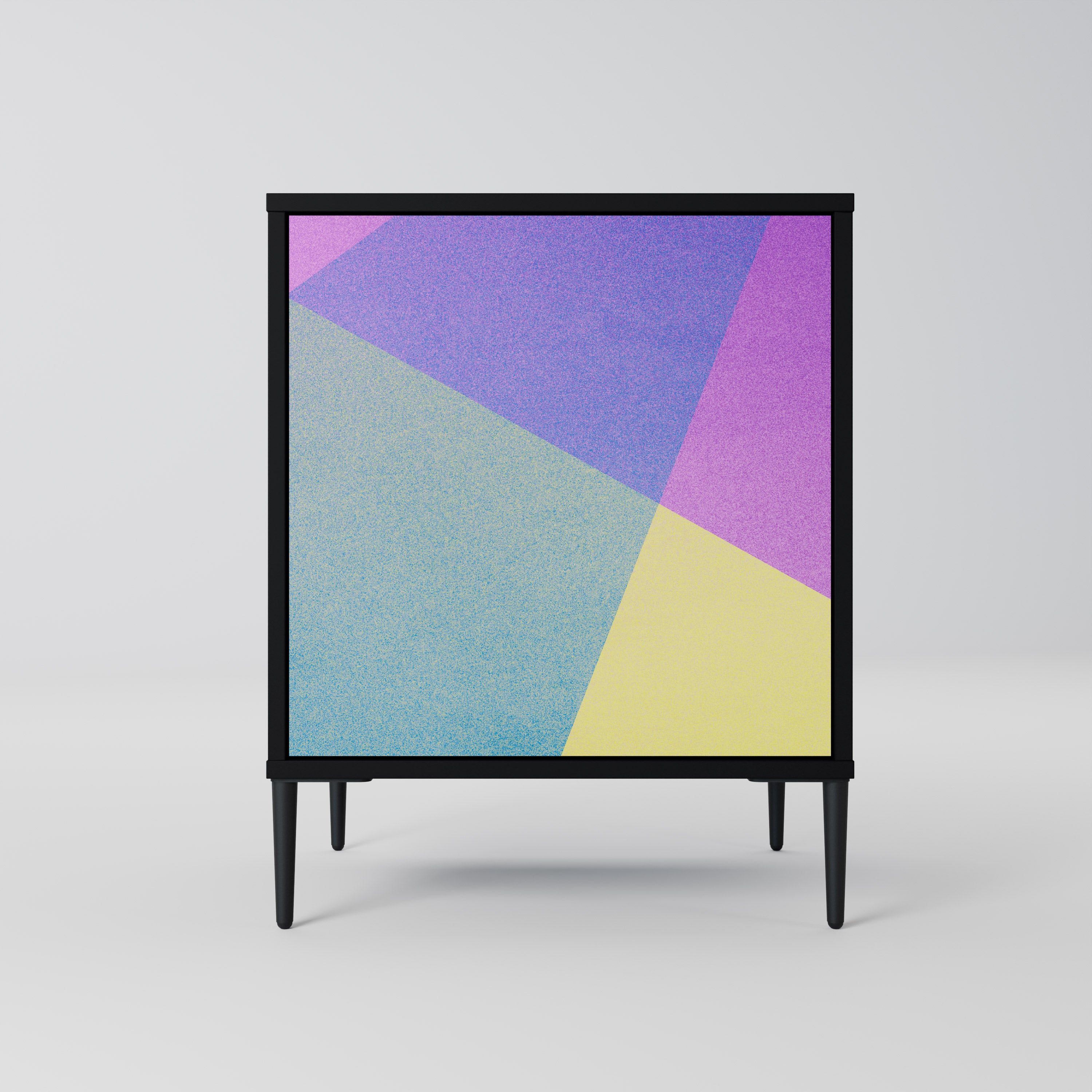 BRIGHT GEOMETRY 1-Door Sideboard in Black Finish