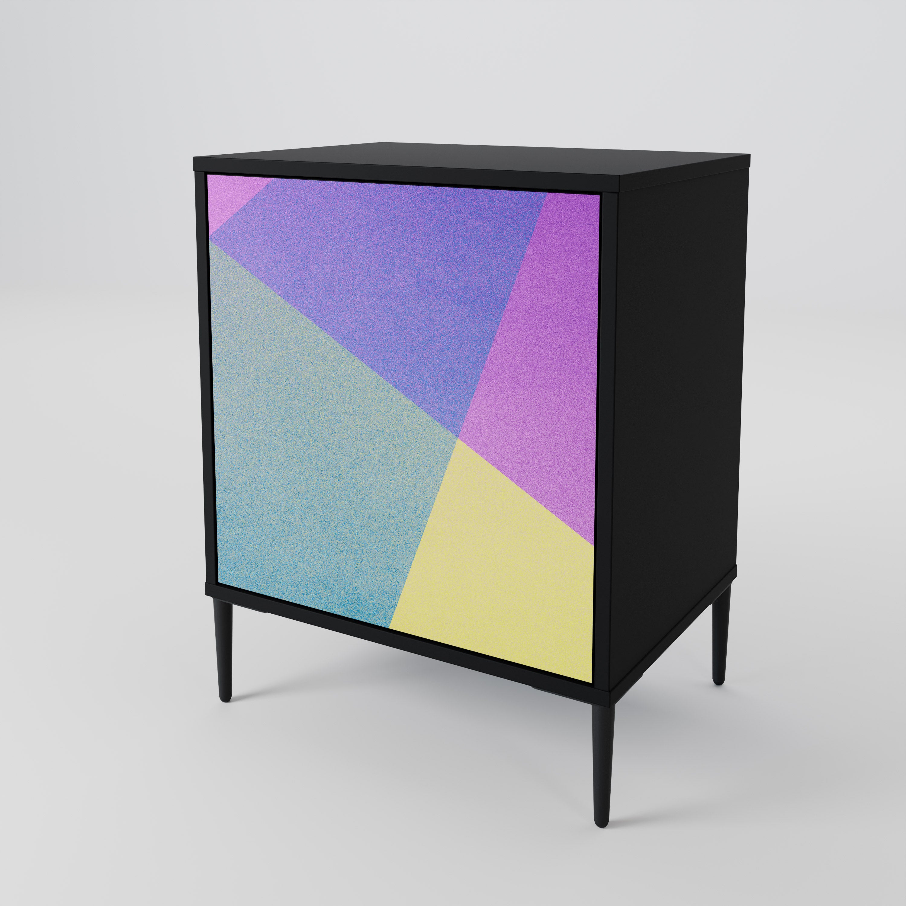 BRIGHT GEOMETRY 1-Door Sideboard in Black Finish