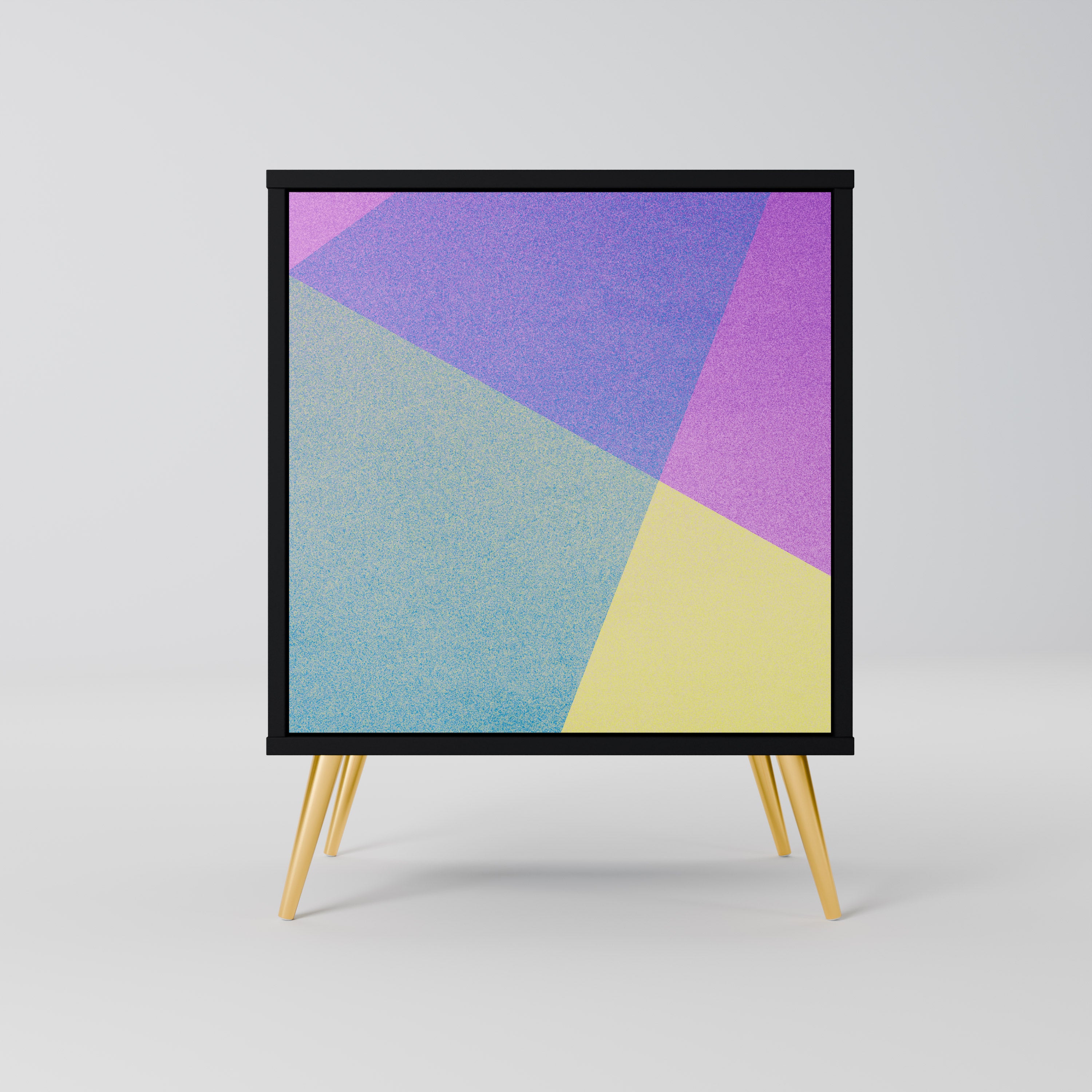 BRIGHT GEOMETRY 1-Door Sideboard in Black Finish