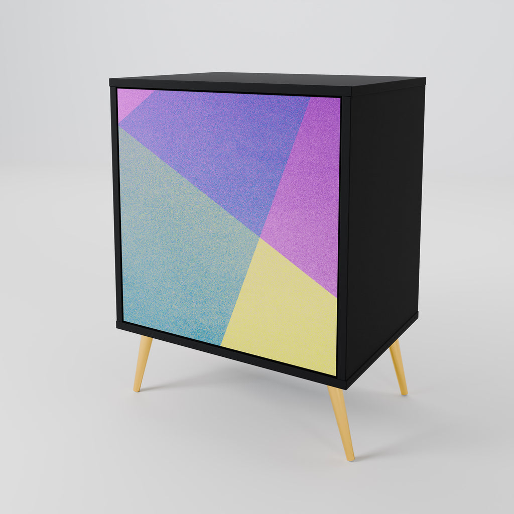 BRIGHT GEOMETRY 1-Door Sideboard in Black Finish