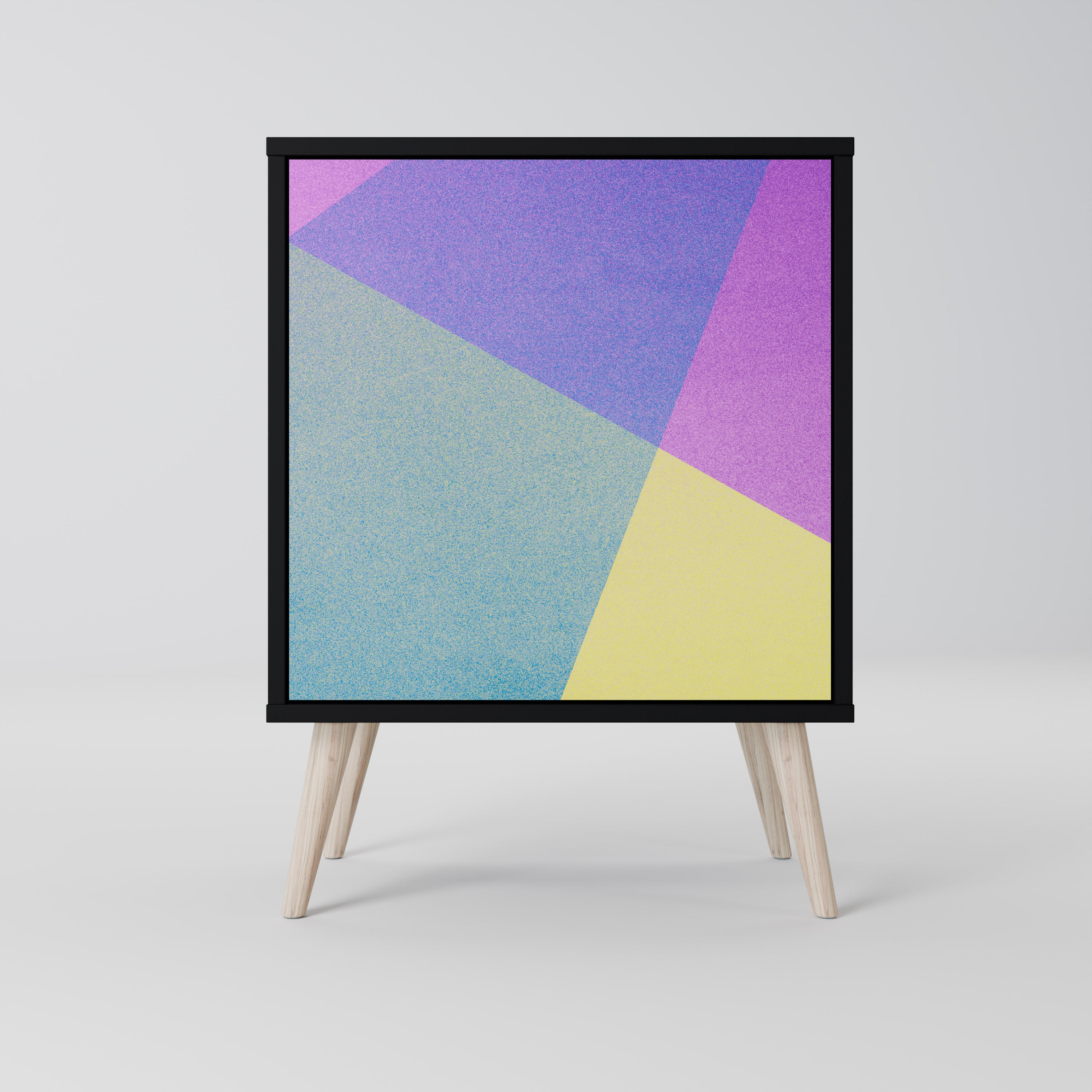 BRIGHT GEOMETRY 1-Door Sideboard in Black Finish