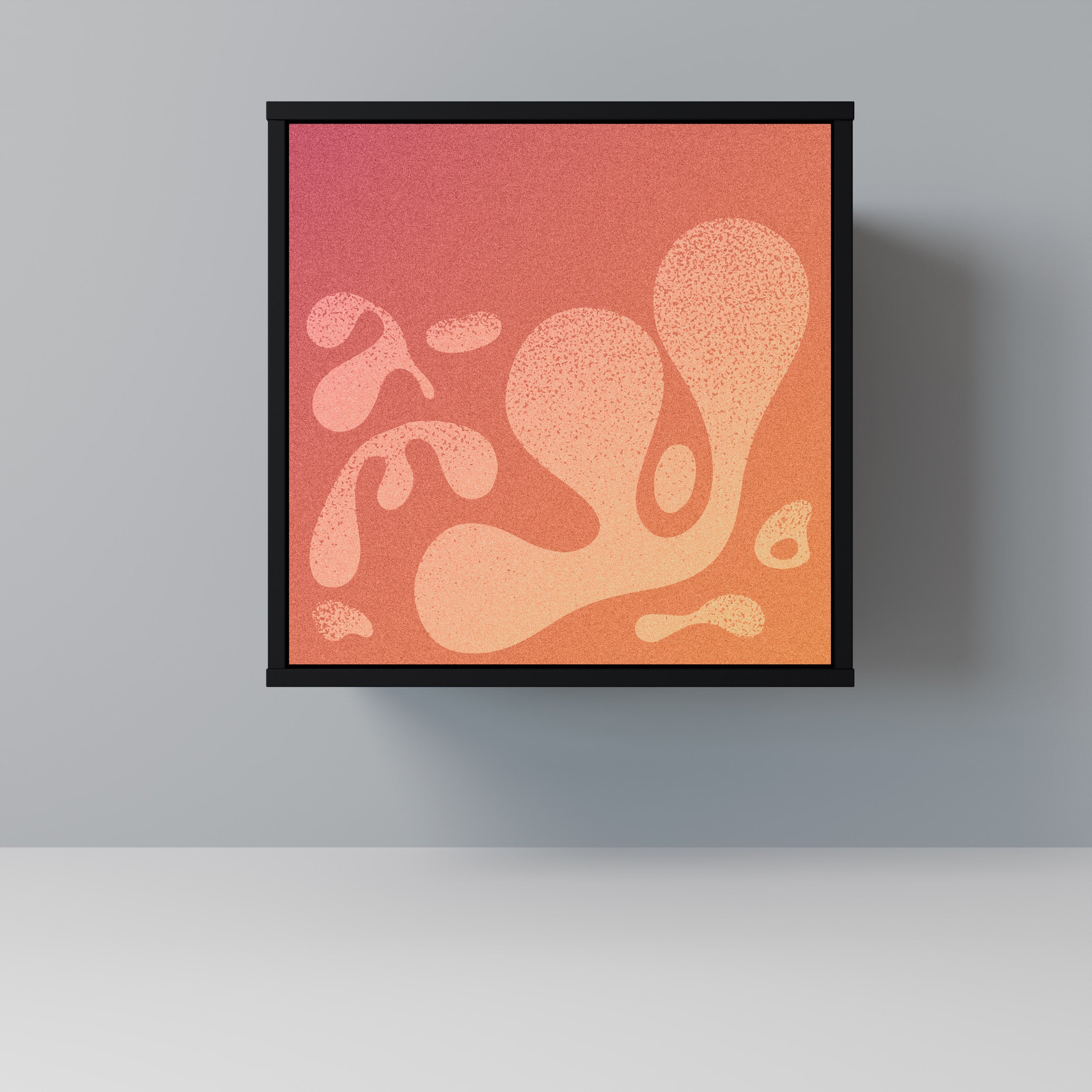 Aparador de una puerta rosa irregular con acabado negro