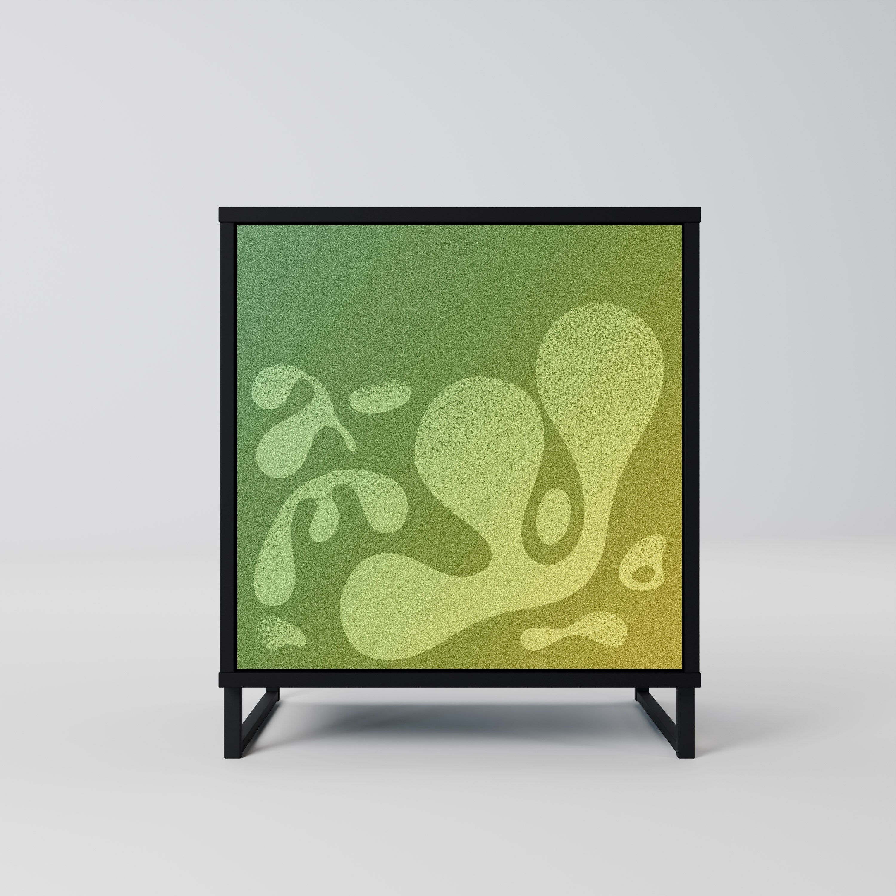 Aparador IRREGULAR BLUE de 1 puerta con acabado negro