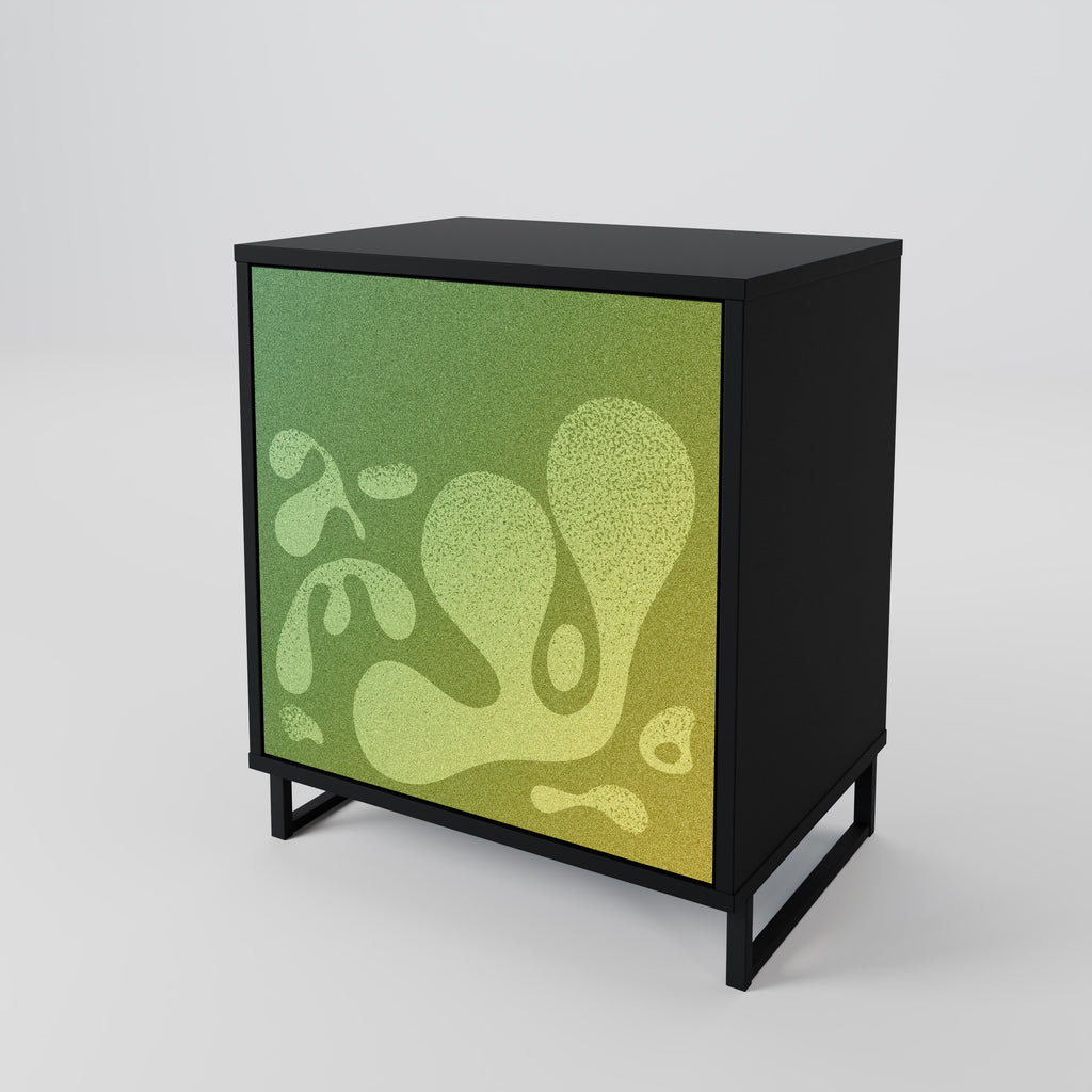 Aparador IRREGULAR BLUE de 1 puerta con acabado negro