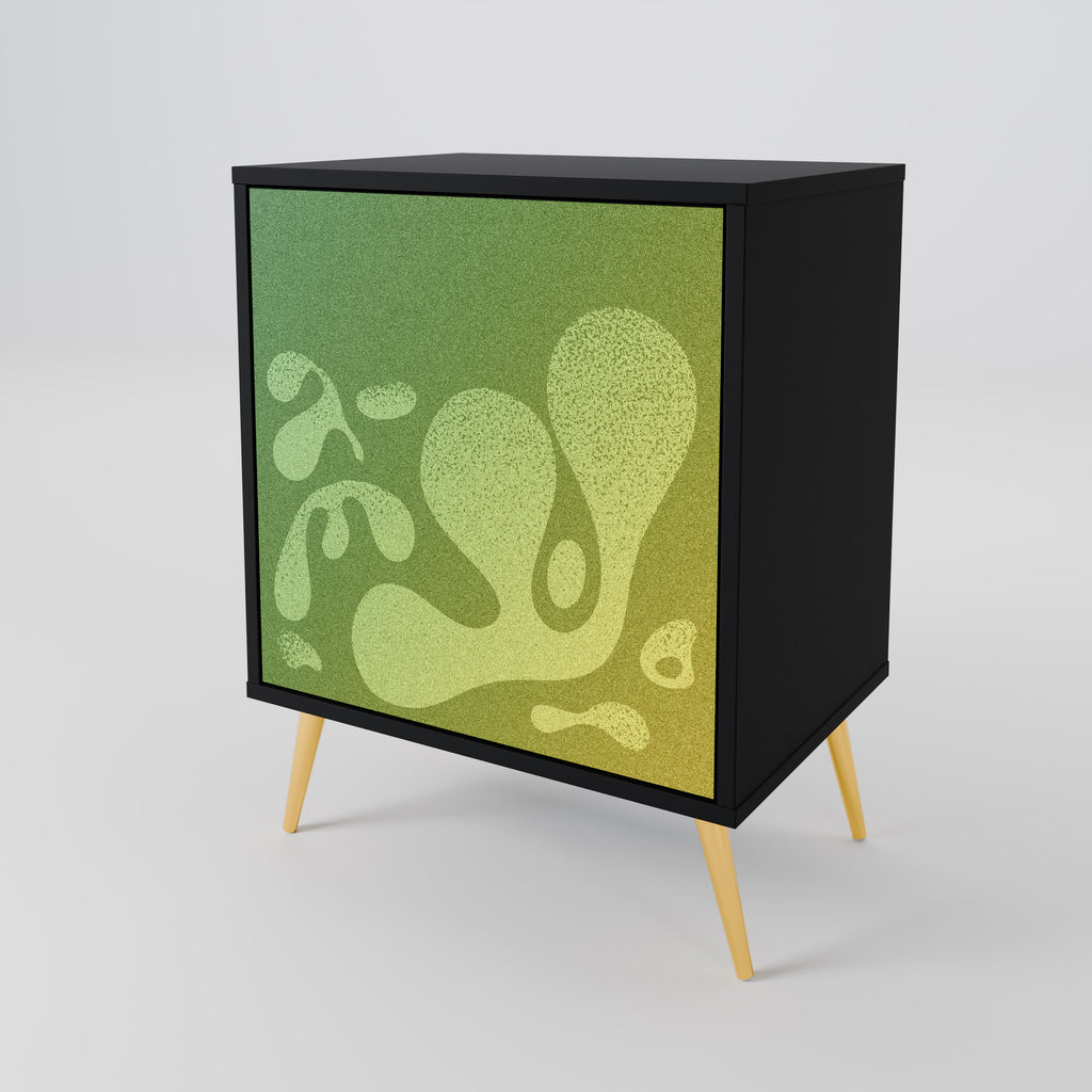 Aparador IRREGULAR BLUE de 1 puerta con acabado negro