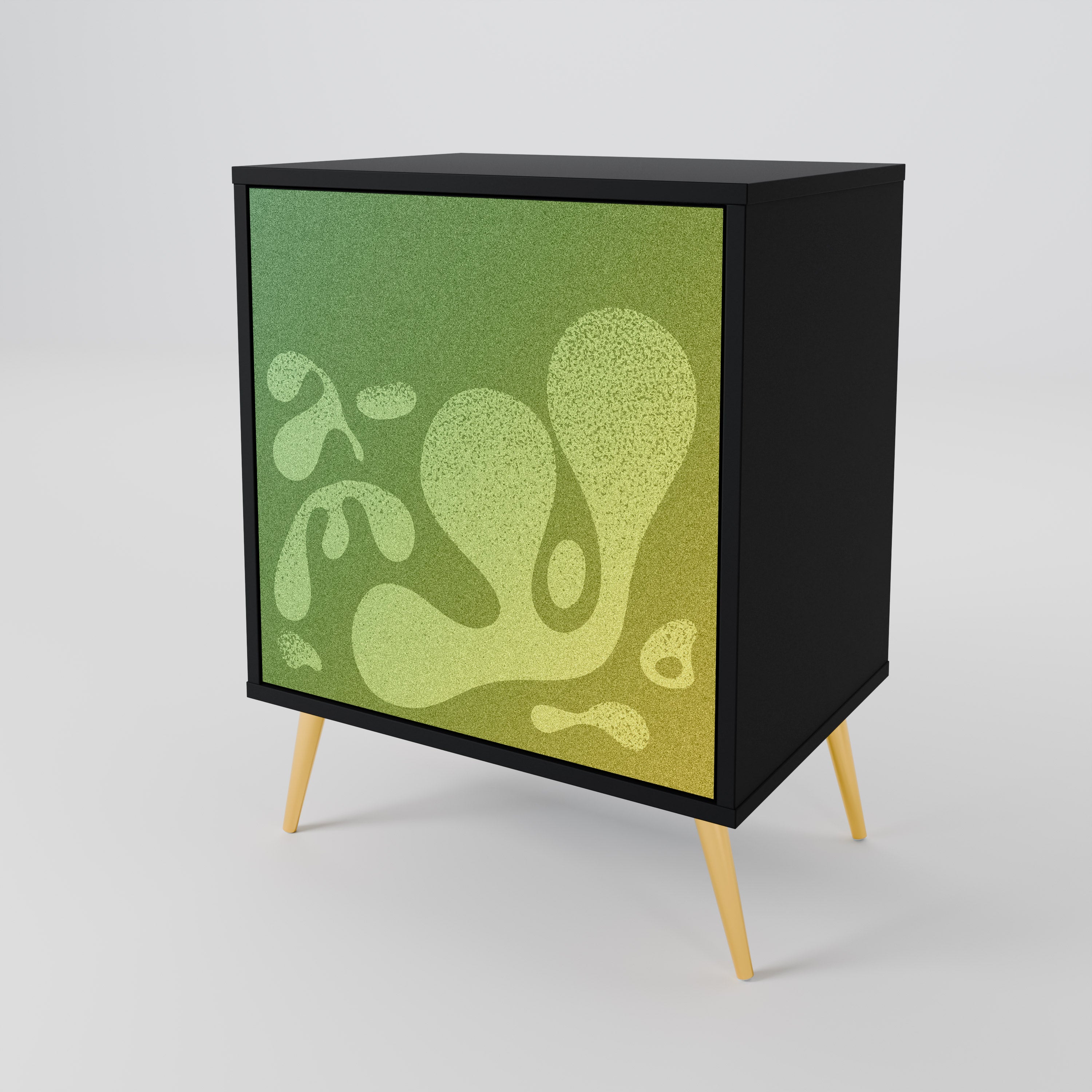 Aparador IRREGULAR BLUE de 1 puerta con acabado negro