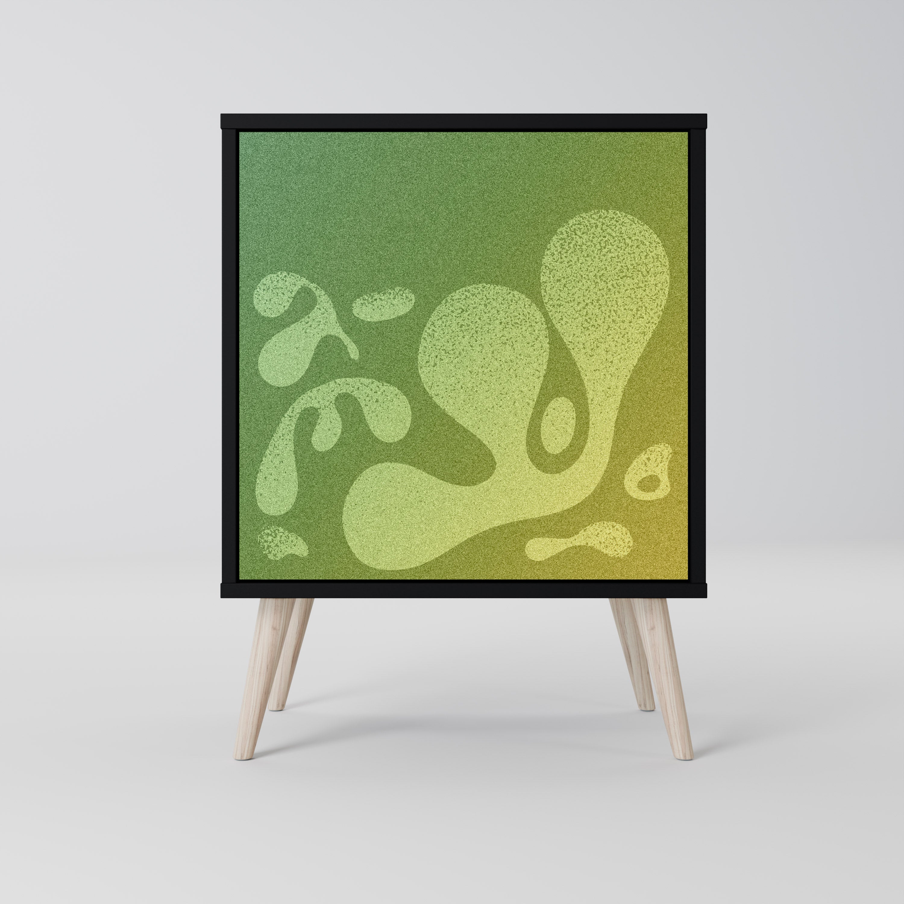 Aparador IRREGULAR BLUE de 1 puerta con acabado negro