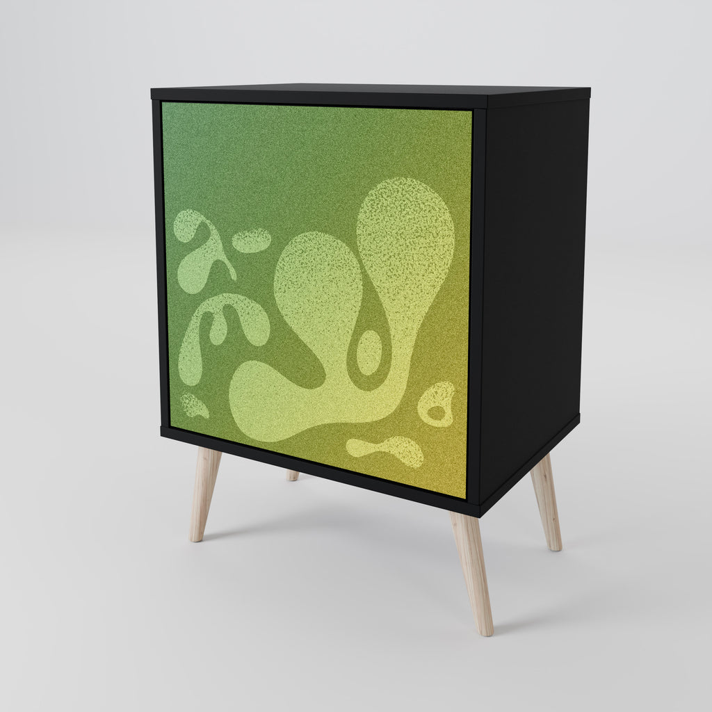 Aparador IRREGULAR BLUE de 1 puerta con acabado negro