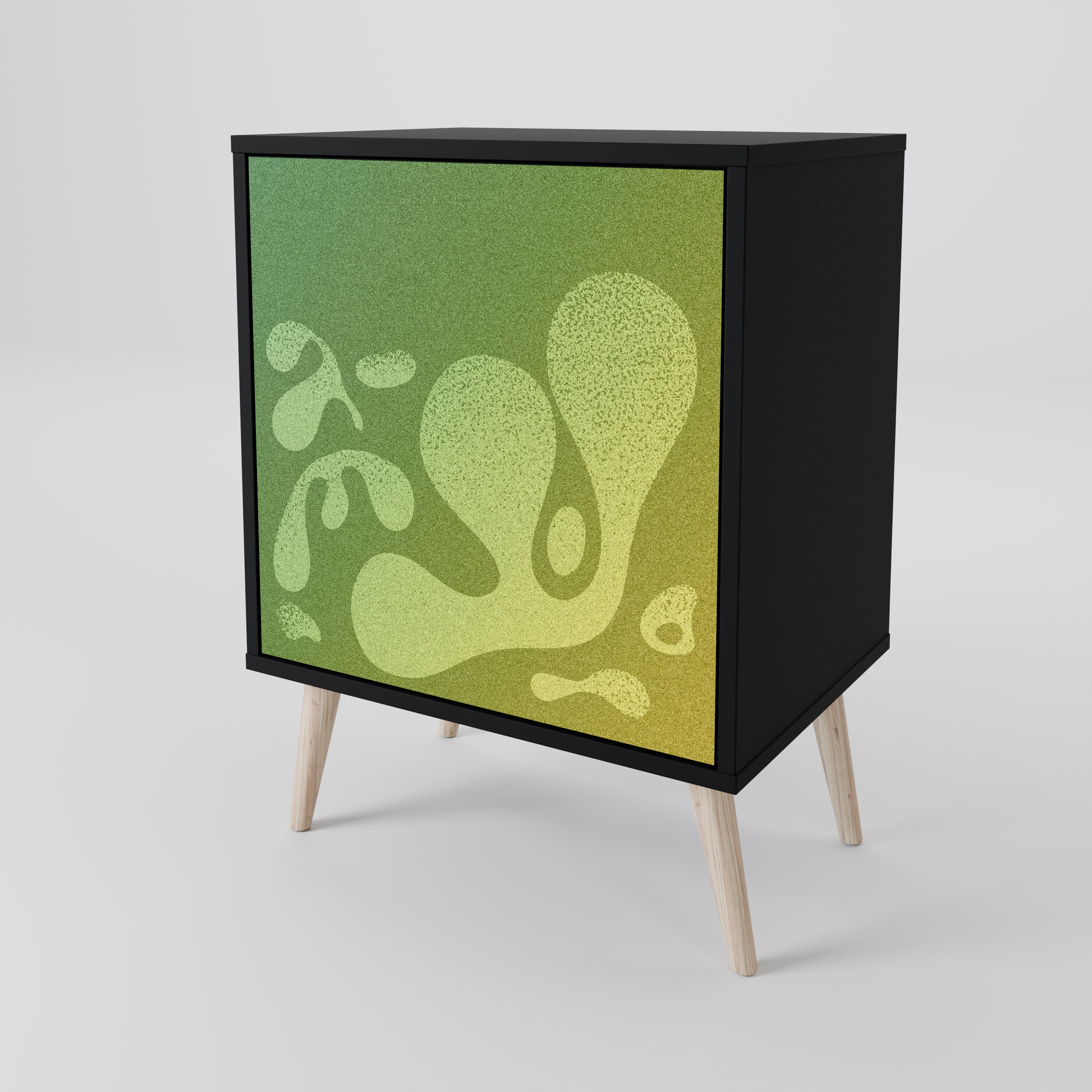 Aparador IRREGULAR BLUE de 1 puerta con acabado negro