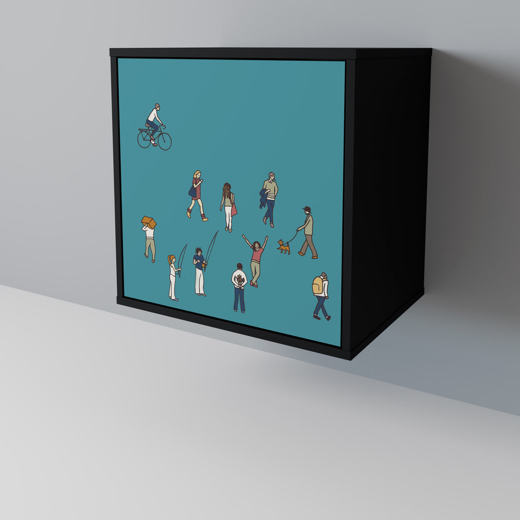 Aparador COLLECTIVE STREAM de 1 puerta en acabado negro