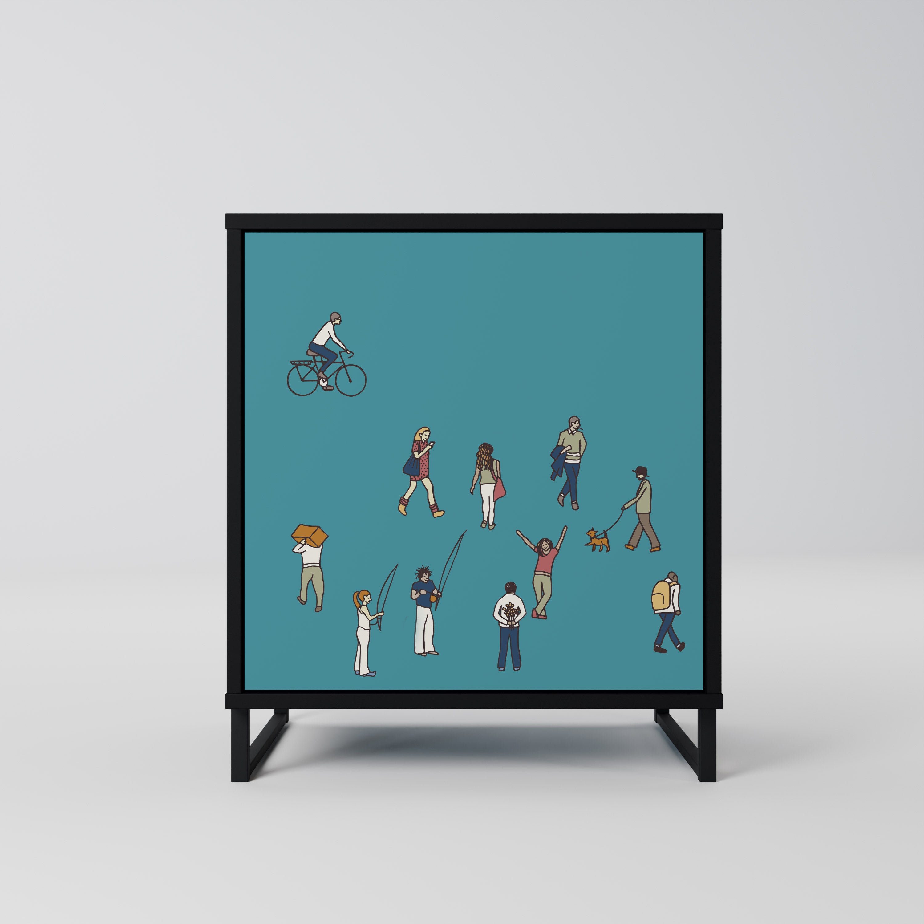 Aparador COLLECTIVE STREAM de 1 puerta en acabado negro