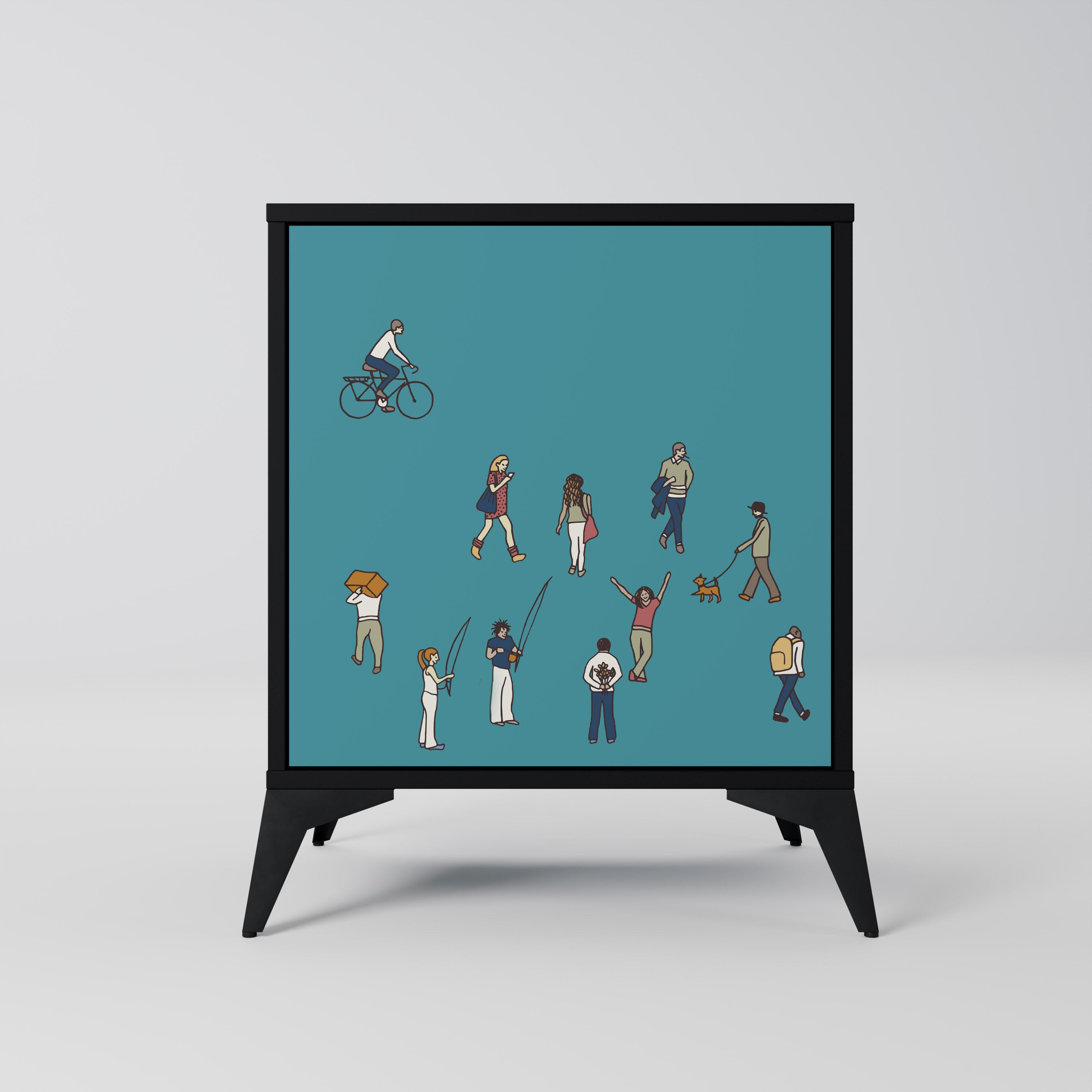 Aparador COLLECTIVE STREAM de 1 puerta en acabado negro