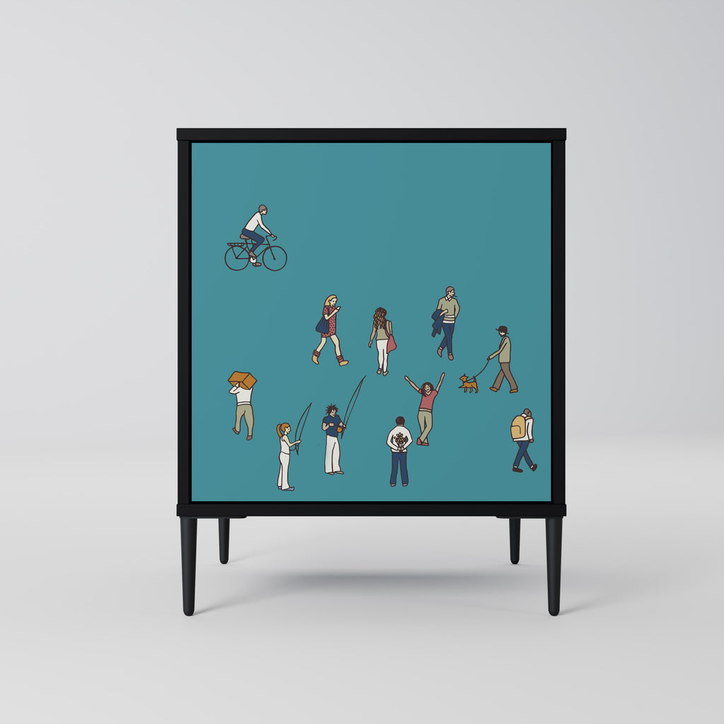 Aparador COLLECTIVE STREAM de 1 puerta en acabado negro