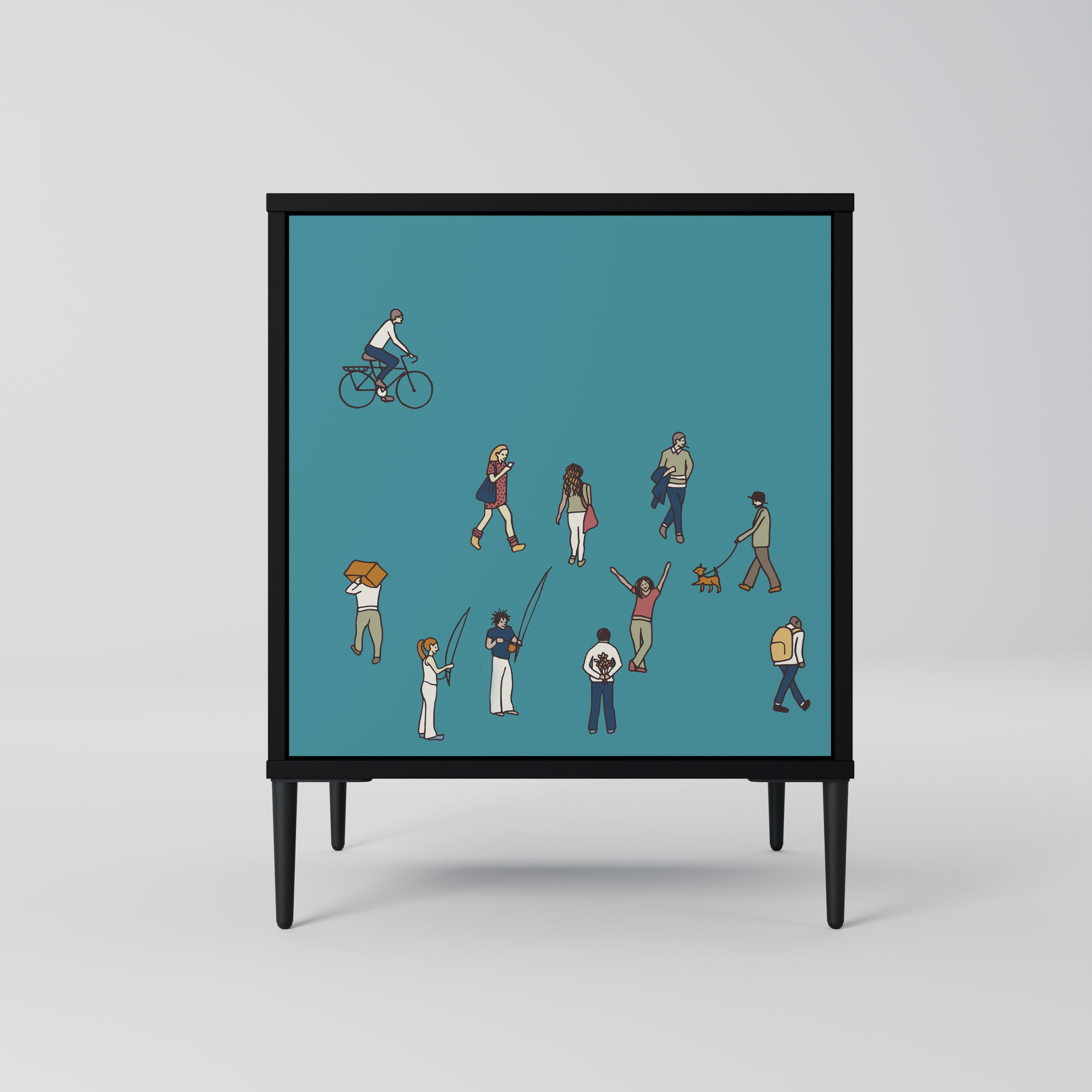 Aparador COLLECTIVE STREAM de 1 puerta en acabado negro