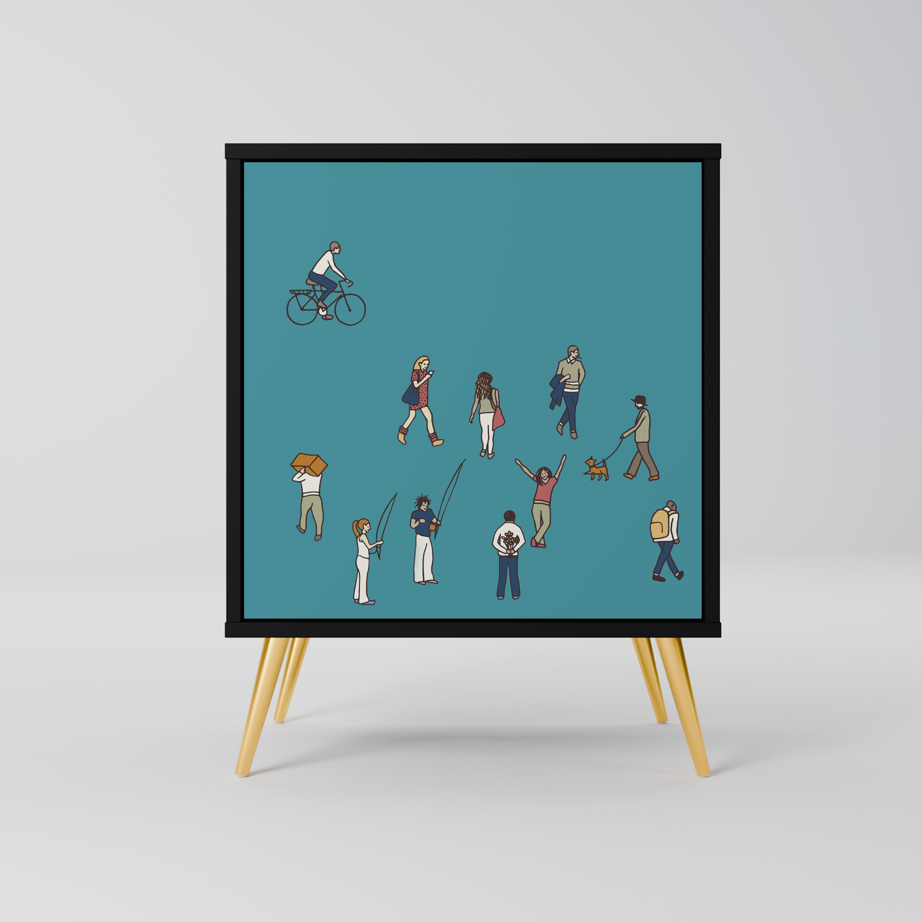 Aparador COLLECTIVE STREAM de 1 puerta en acabado negro