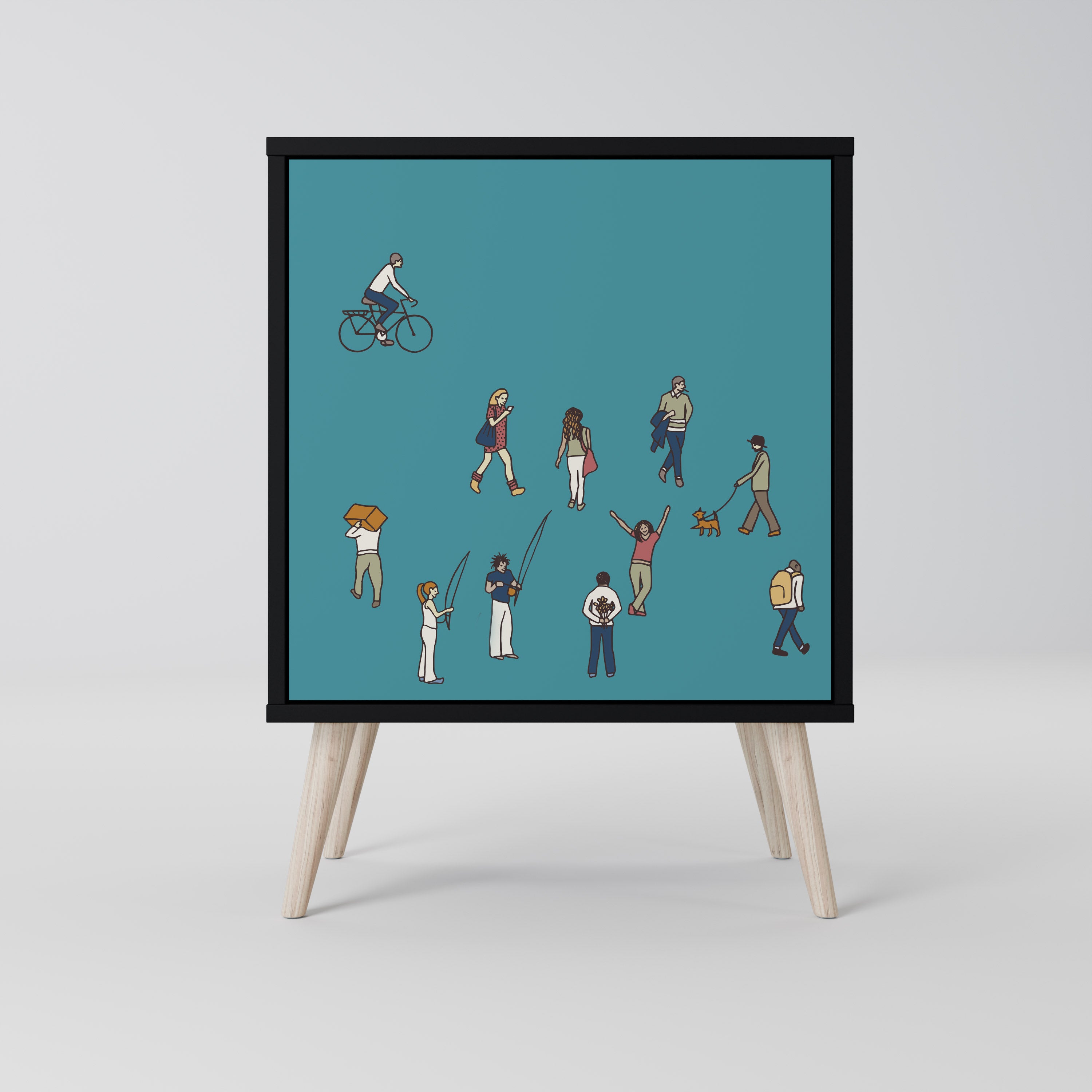 Aparador COLLECTIVE STREAM de 1 puerta en acabado negro