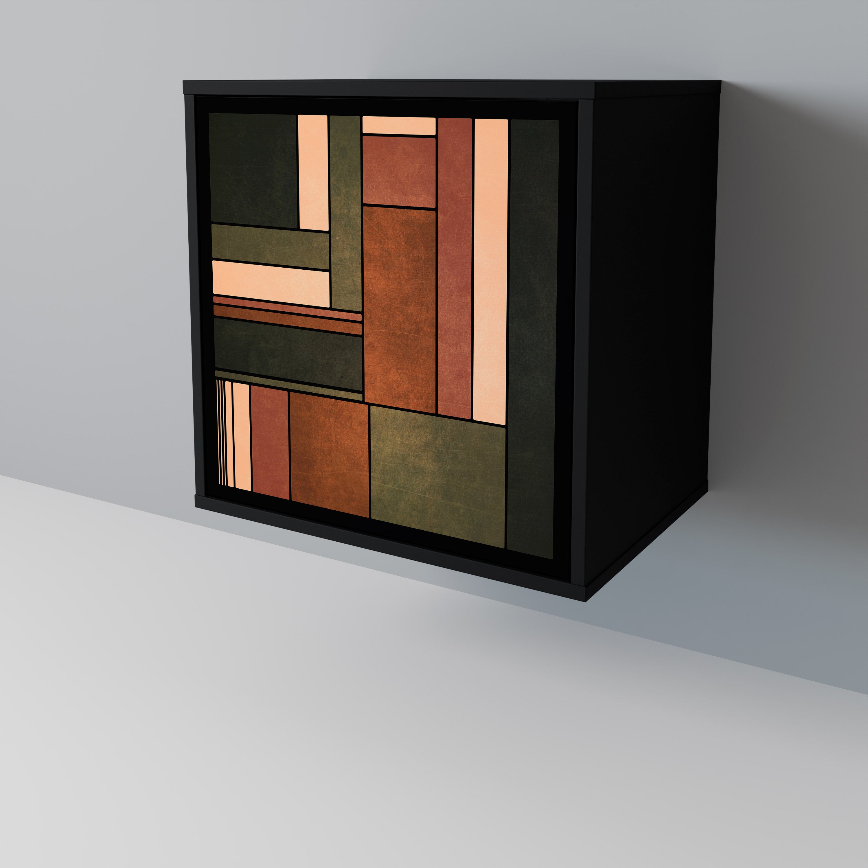 FIGURAS DE LA NATURALEZA Aparador de 1 puerta en acabado negro