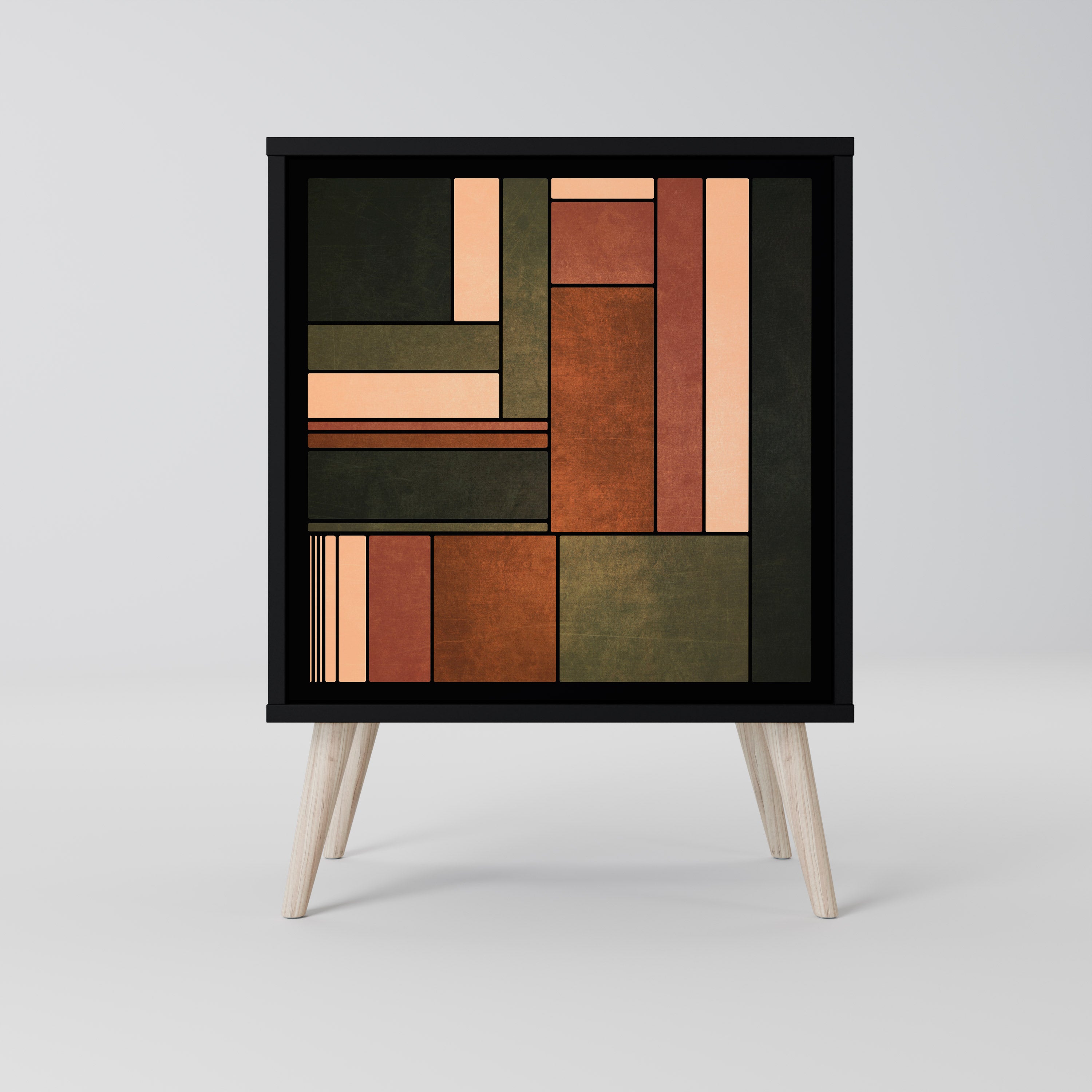 FIGURAS DE LA NATURALEZA Aparador de 1 puerta en acabado negro